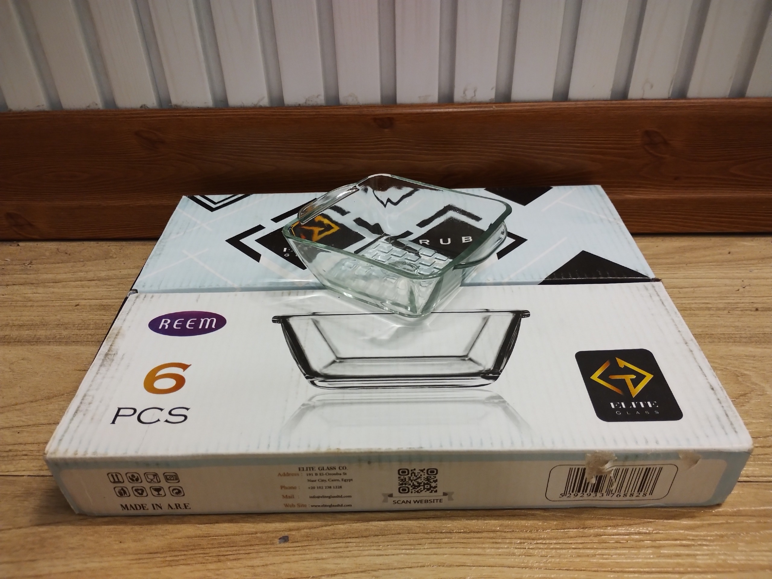 پیاله مربع بلور خارجی مناسب آجیل و دسر (6عدد)