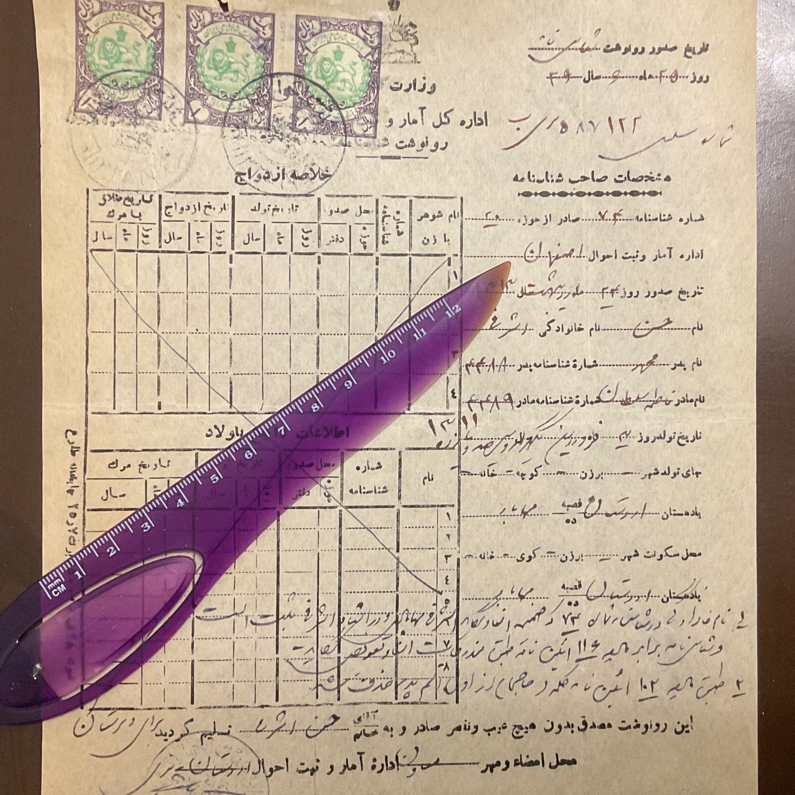 رونوشت شناسنامه خاص