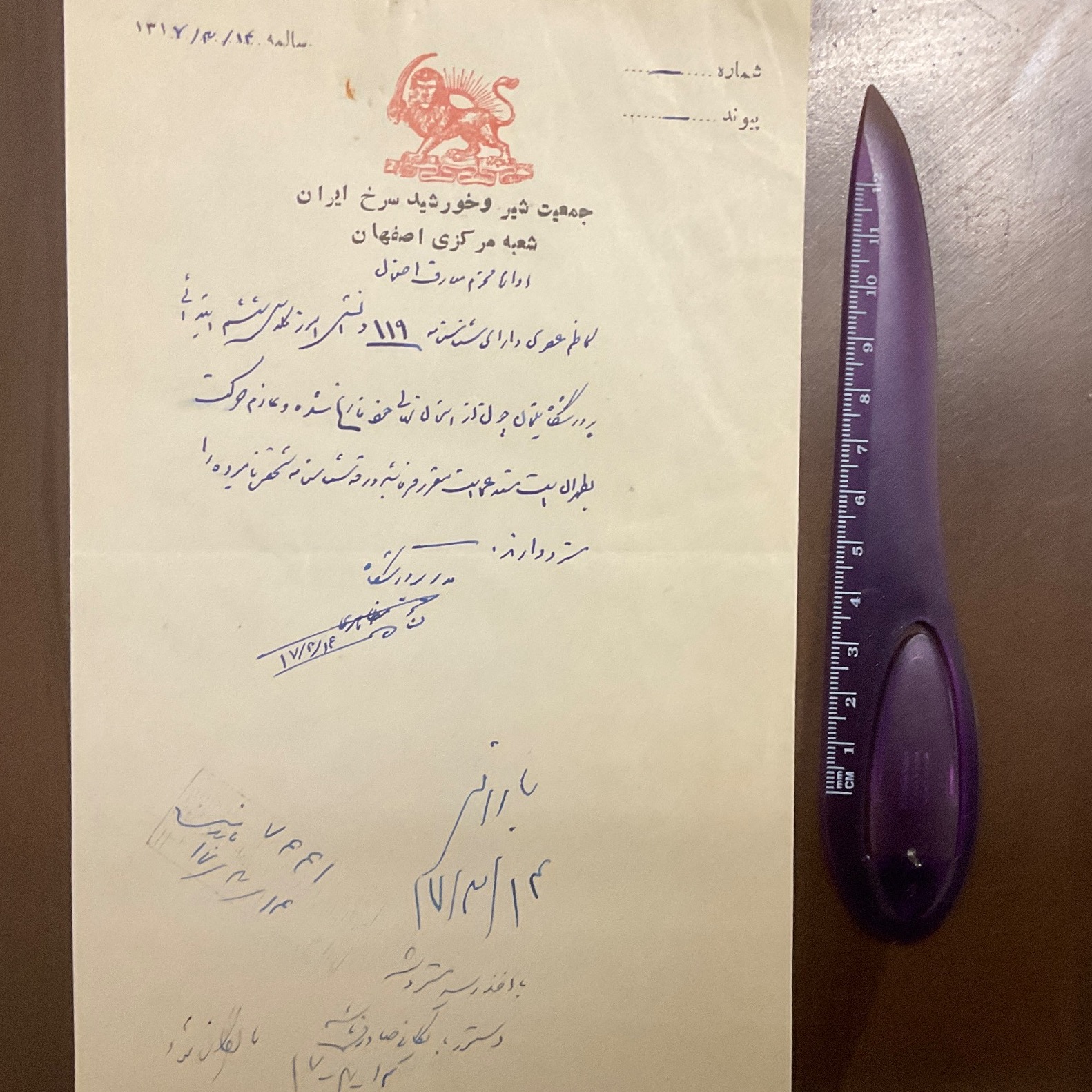 جمعیت شیر و خورشید1317