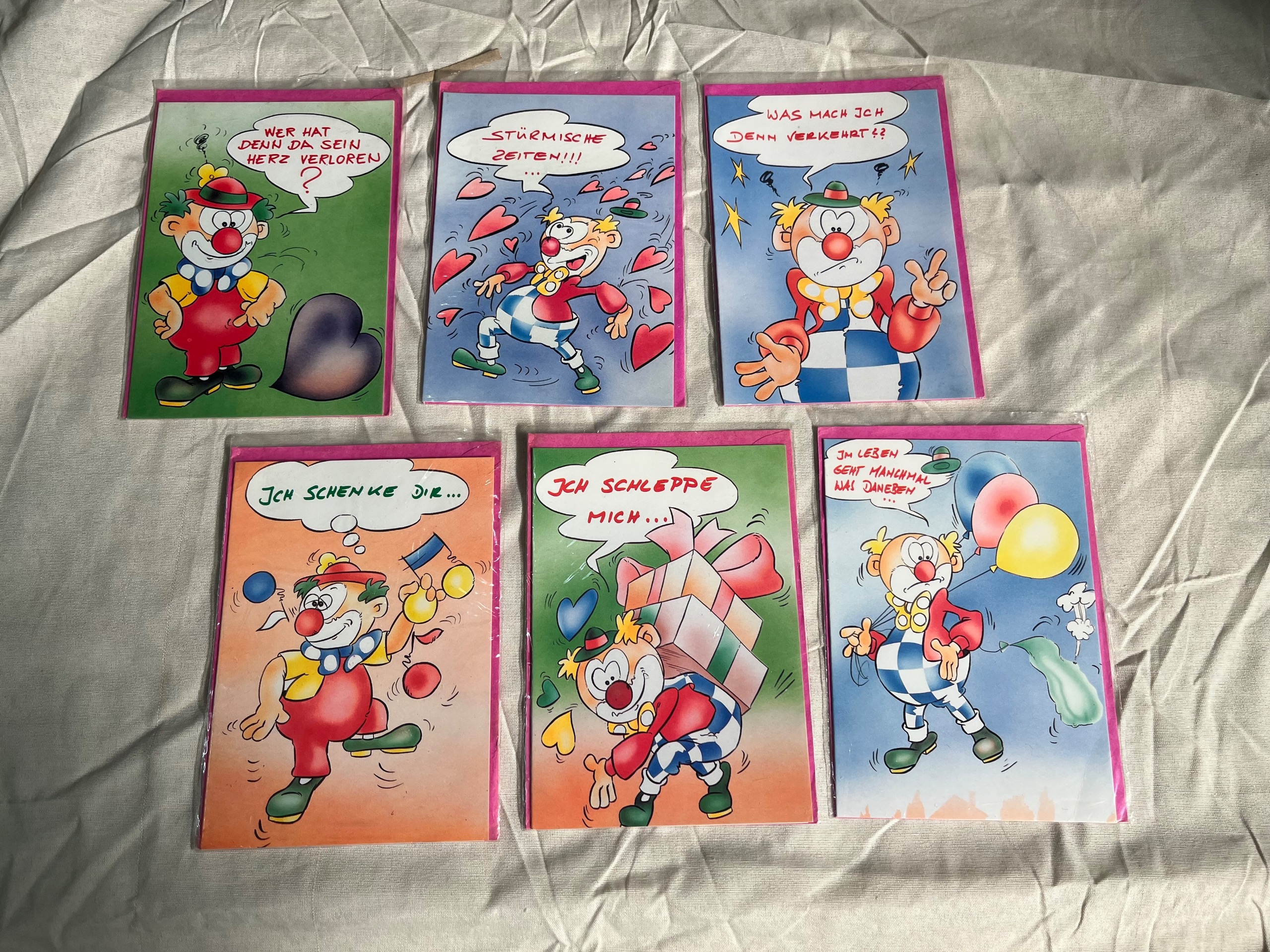 مجموعه شیش عددی کارت پستال دلقک بامزه