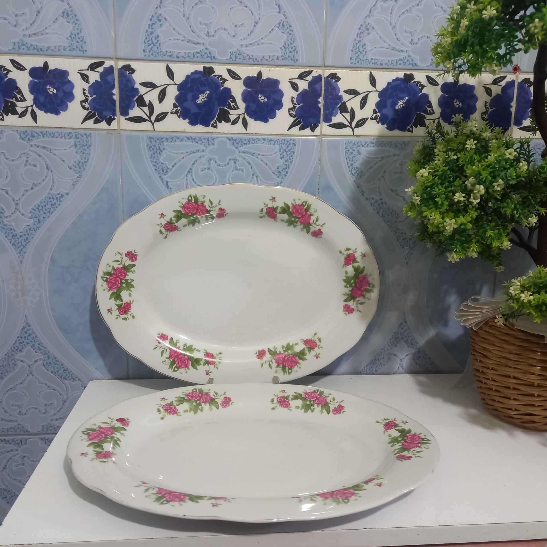 دیس گل سرخی آنتیک نایاب جفتی