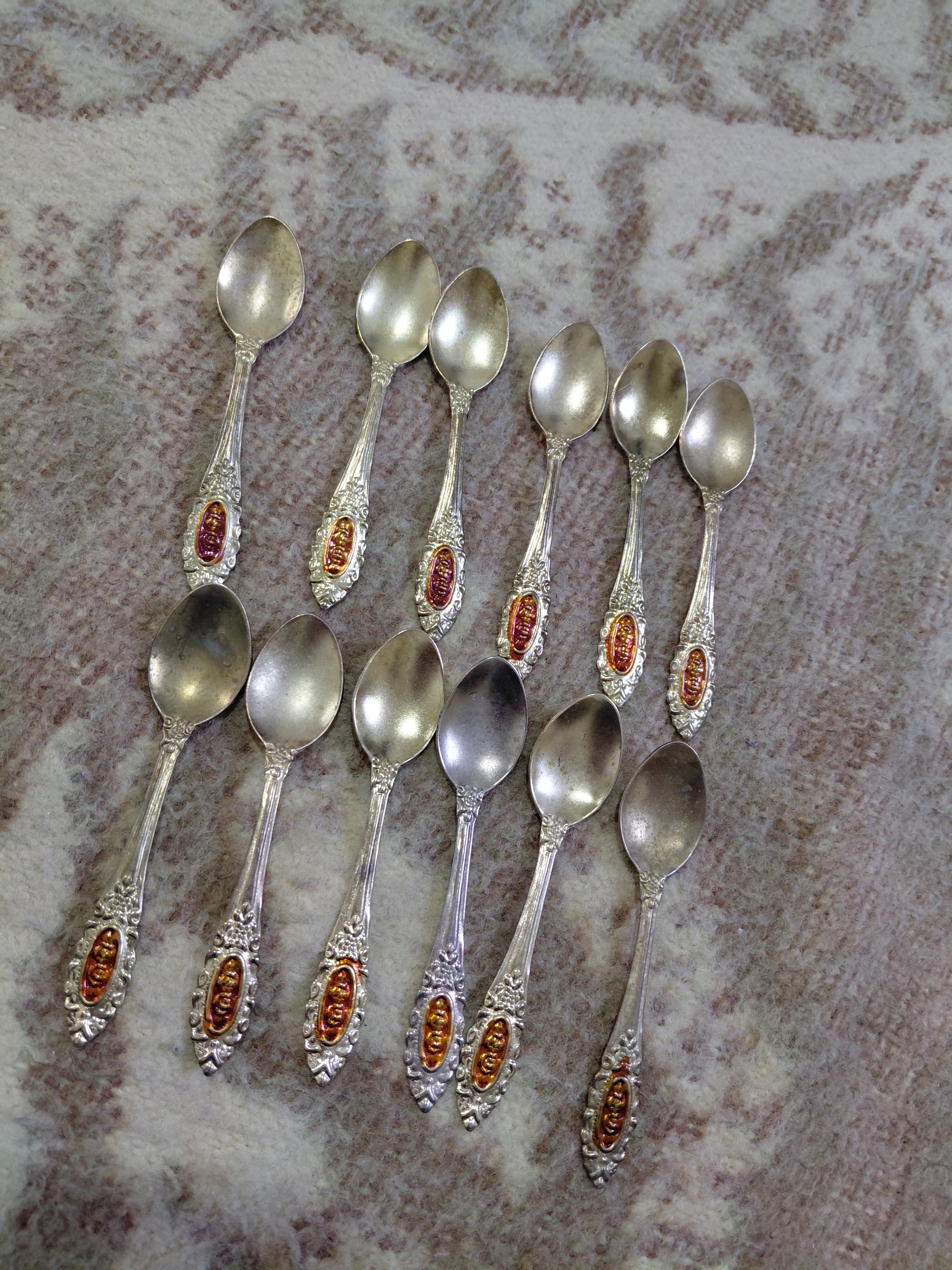 دو دست قاشق کوچک مربا طلایی