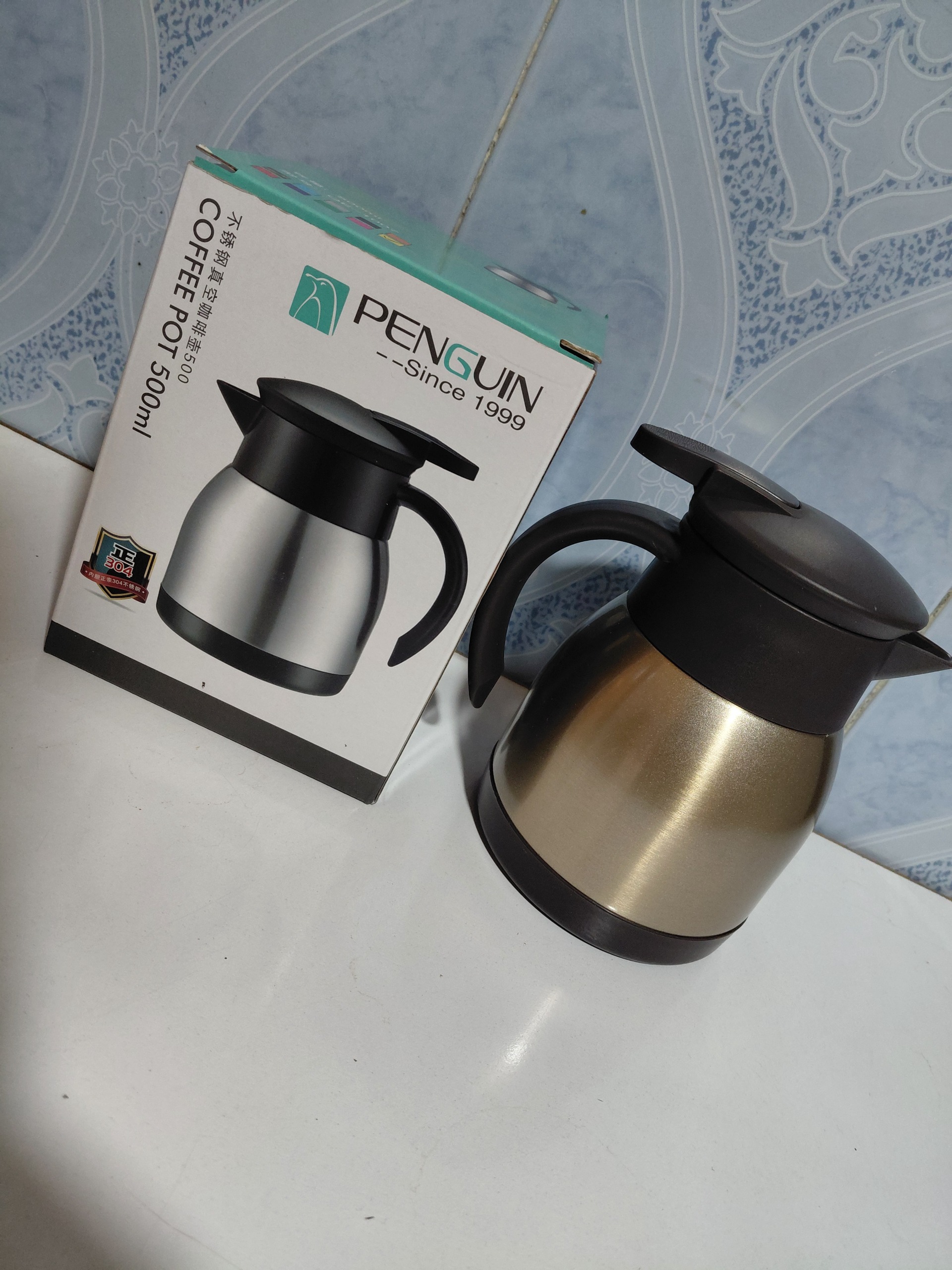 فلاسک استیل گوگولی نیم لیتر پنگوئن