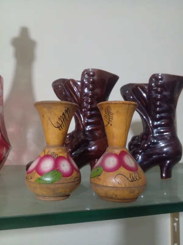 گلدان چوب روسی و نقاشی دکوری