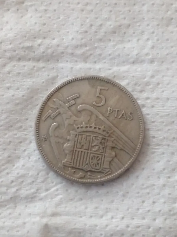 سکه 5 پزوتا اسپانیا 1957