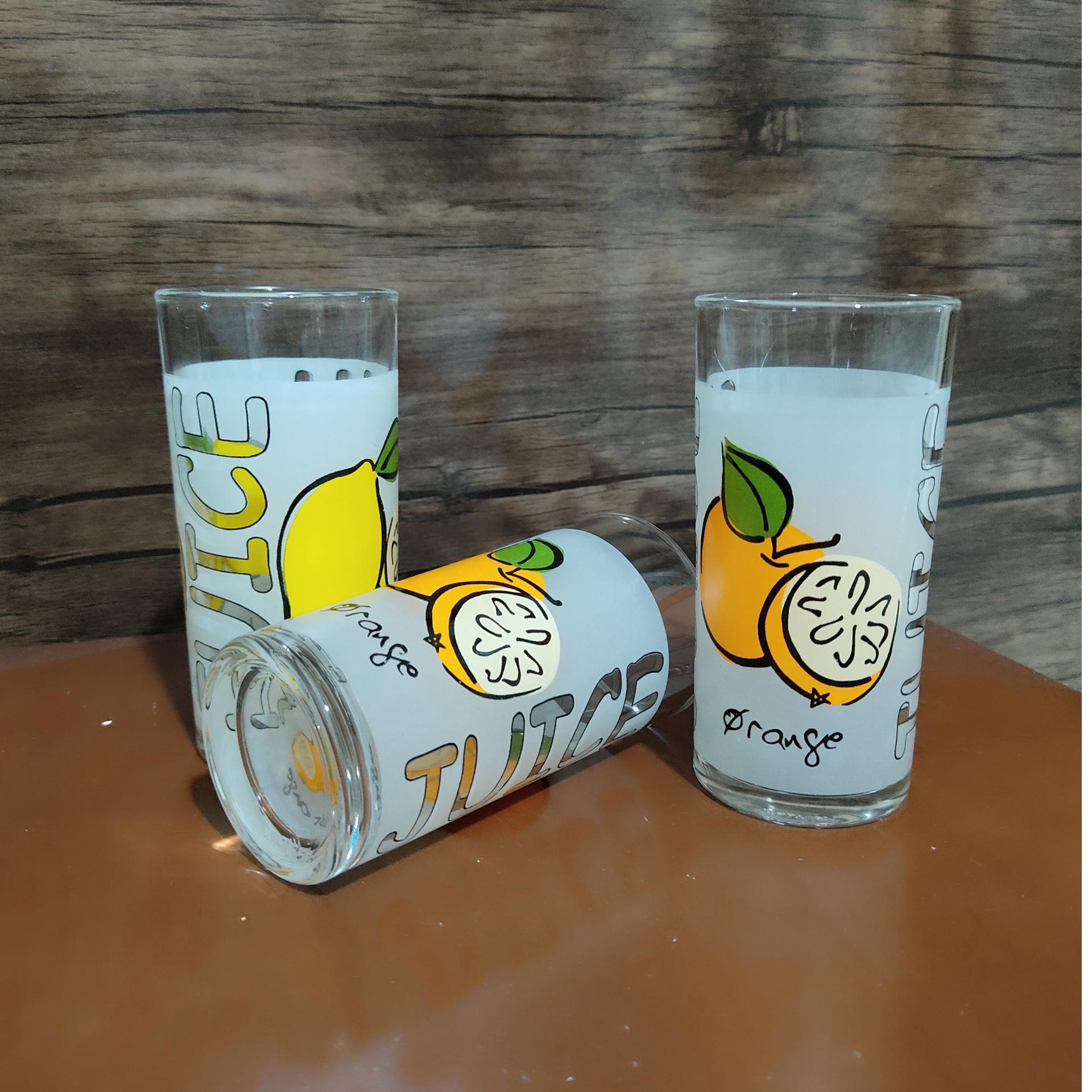 لیوان ایتالیایی طرح میوه JUICE سه عدد
