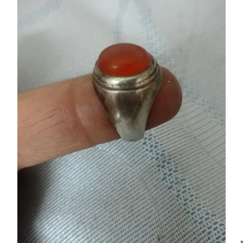انگشتر نقره عقیق سرخ کهنه