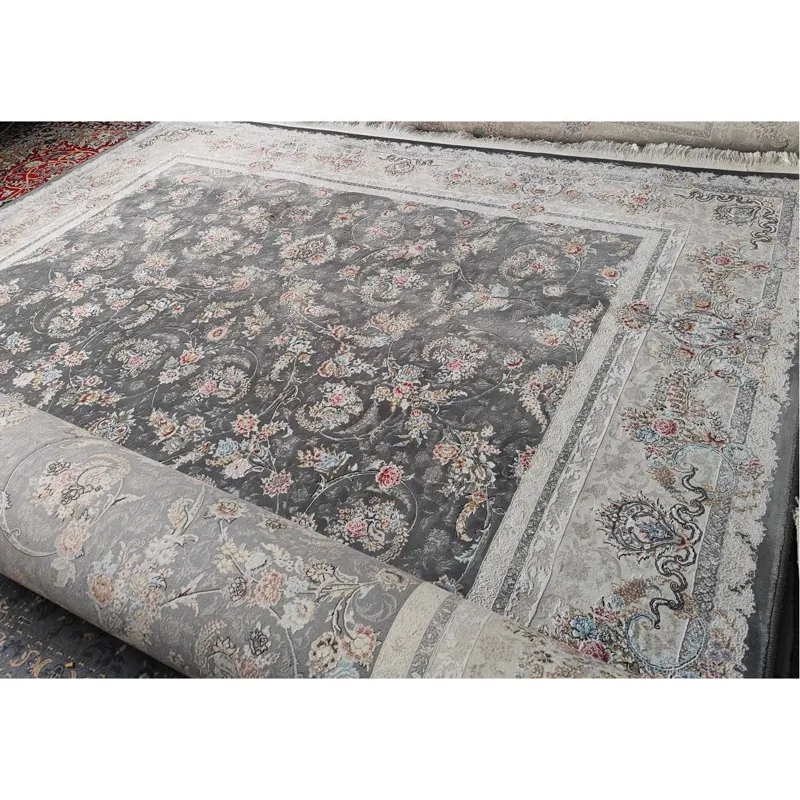 یک جفت فرش 1200 شانه طرح ابریشم کاشان