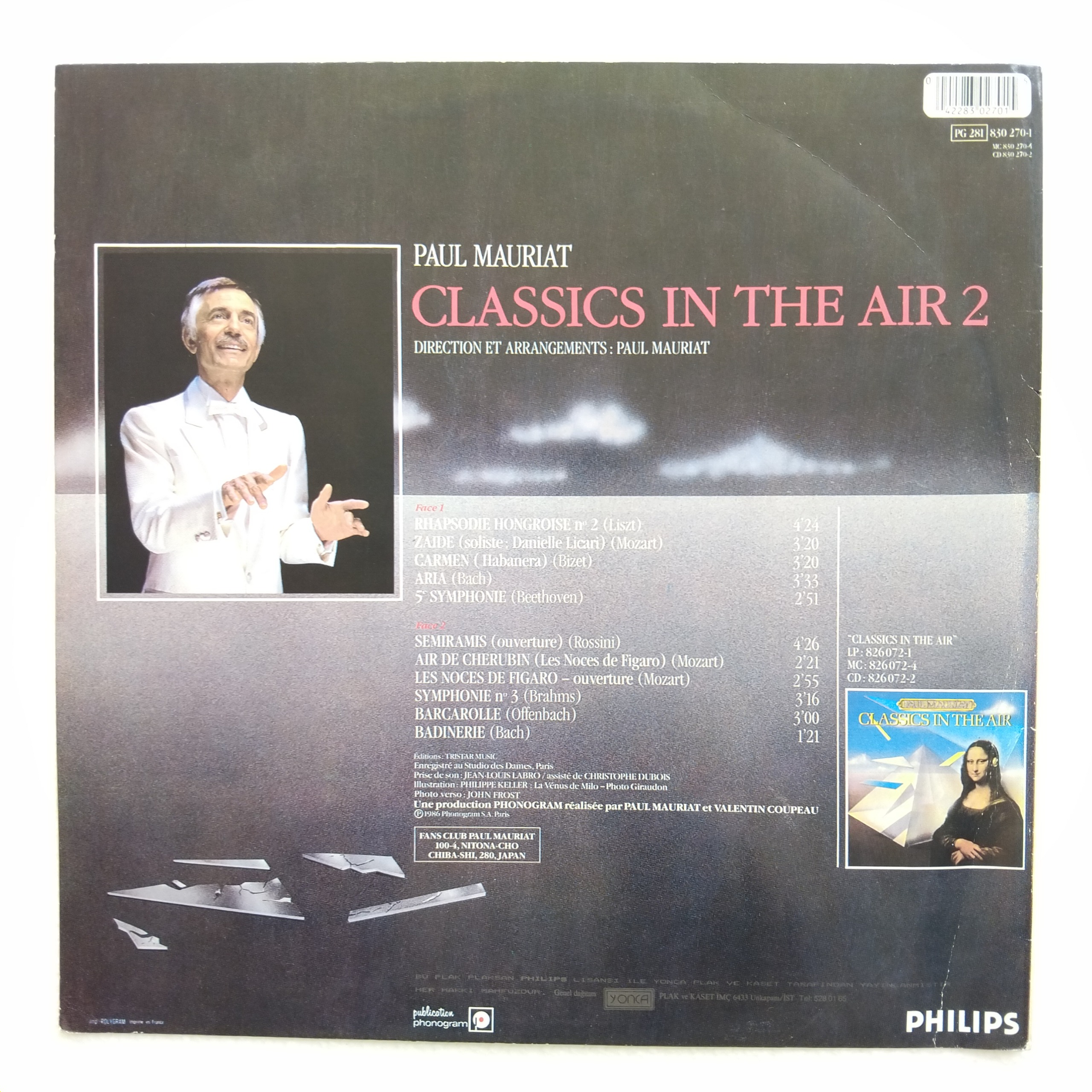 صفحه گرام 33 دور PAUL MAURIAT CLASSICS IN THE AIR2