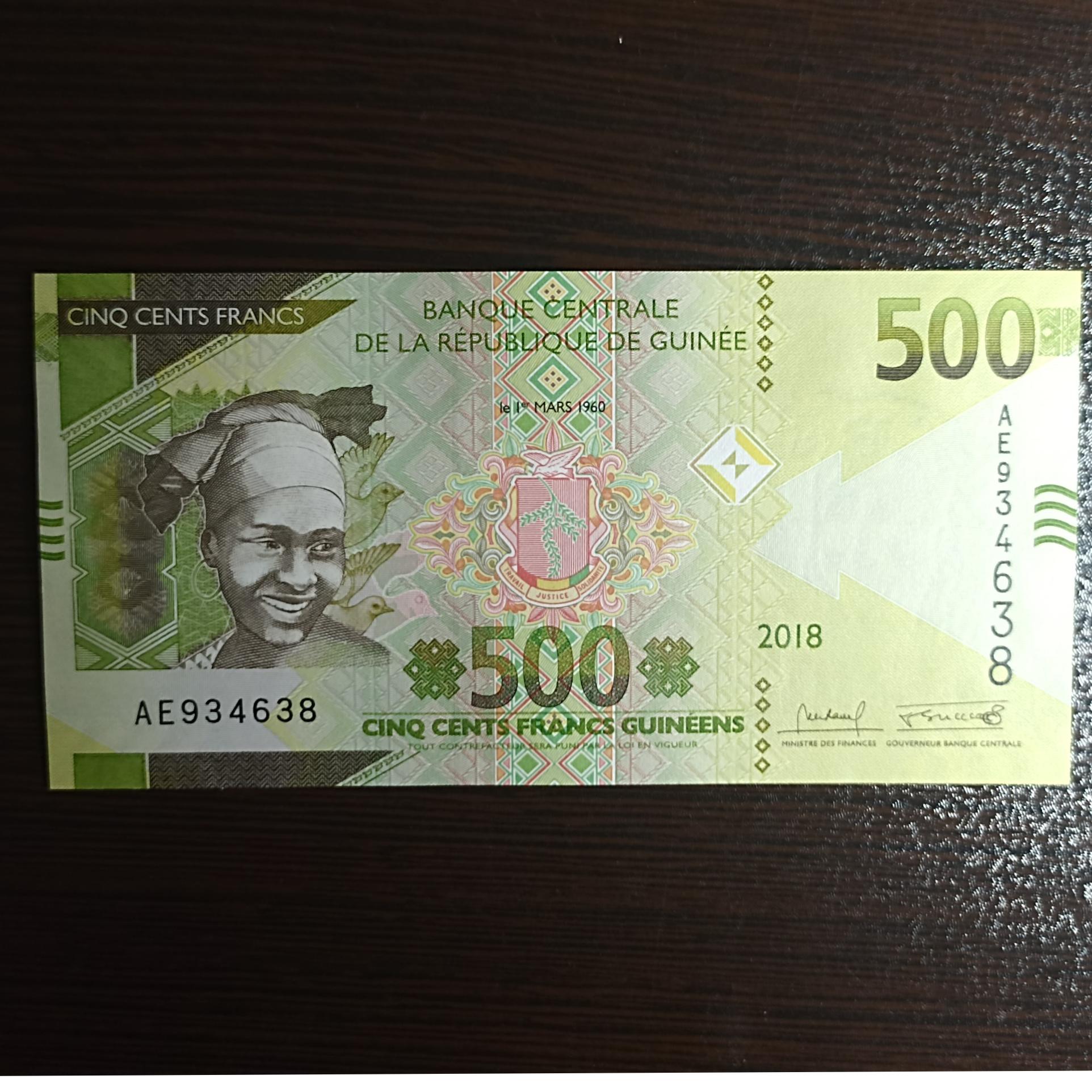 اسکناس بانکی 500 فرانک گینه تاریخ کمیاب 2018