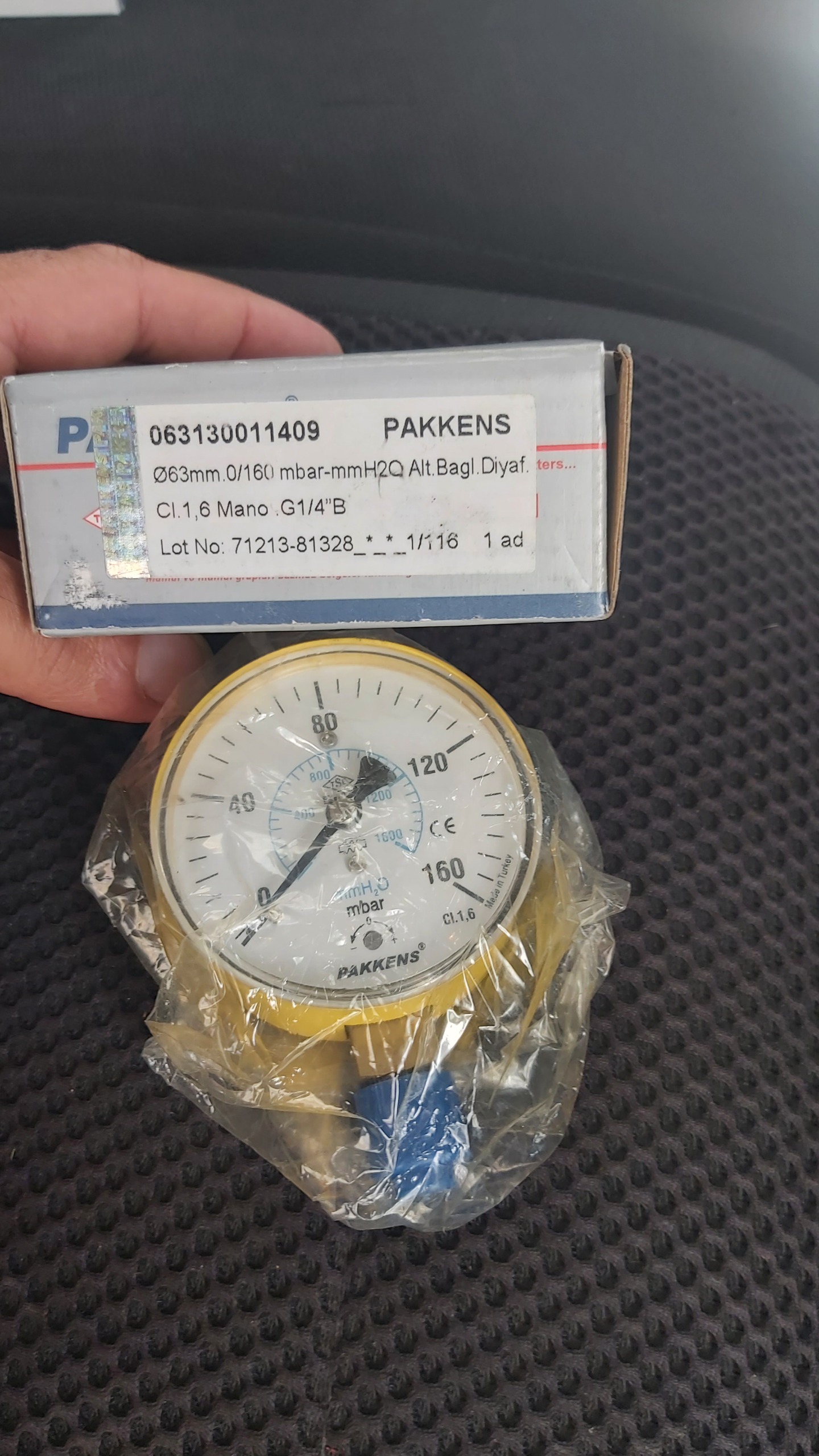 گیج فشار گاز 160 میلی بار