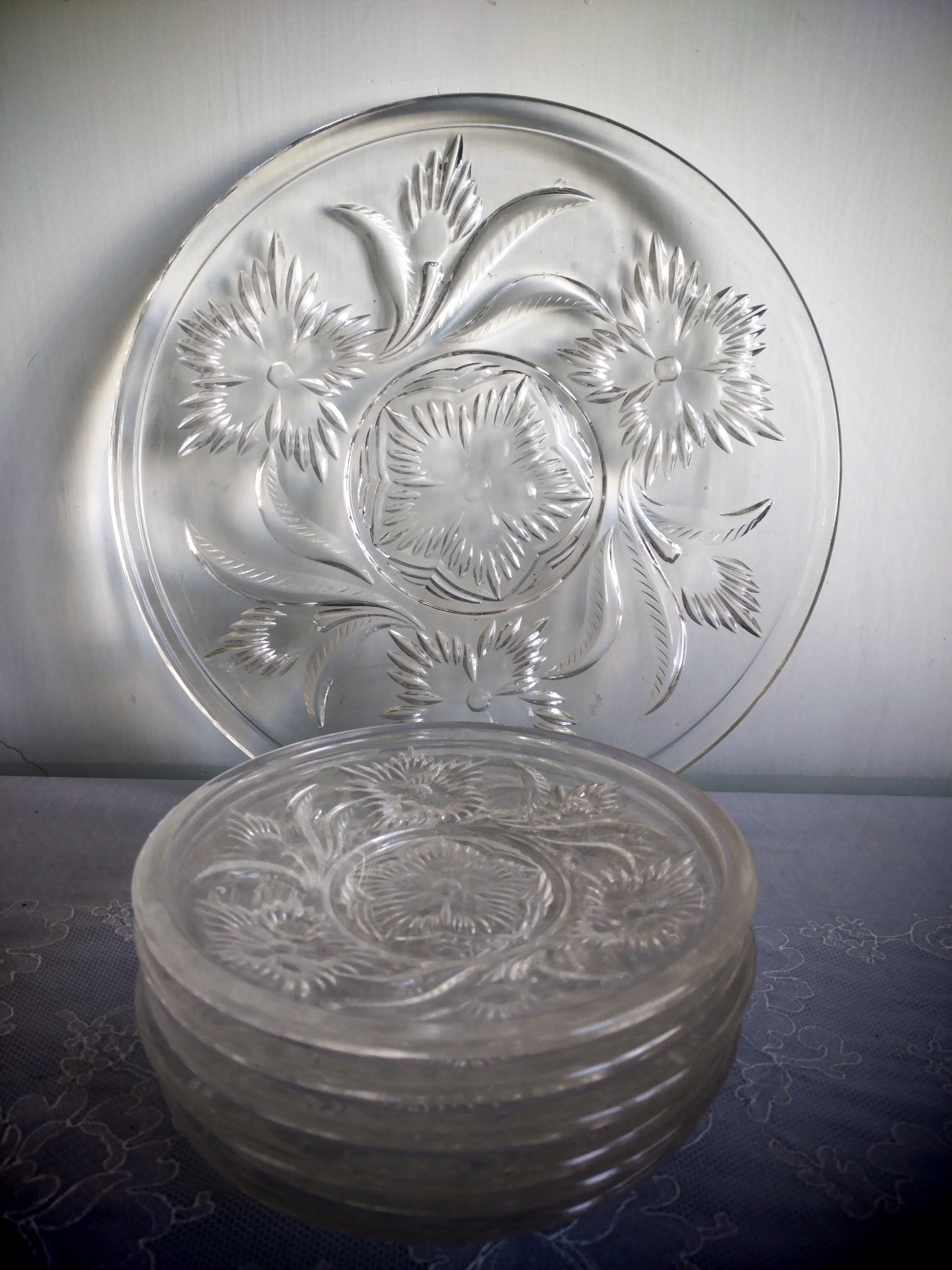 ست خیار خوری 7پارچ کریستال قدیمی