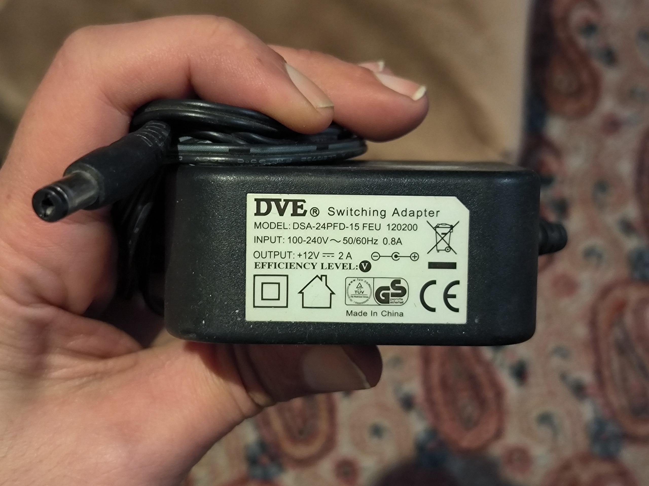 آداپتور برند DVE اصل 12 ولت 2 آمپر