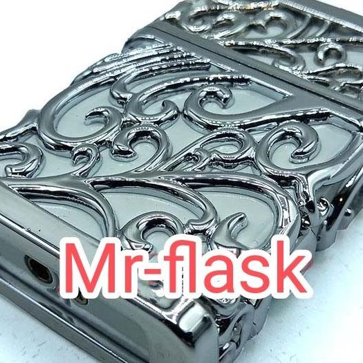 فندک گازی طرح مشبک نقره ای