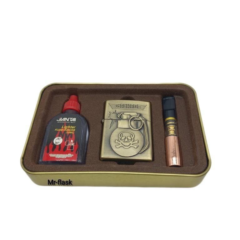 ست کلاسیک فندک طرح جمجمه