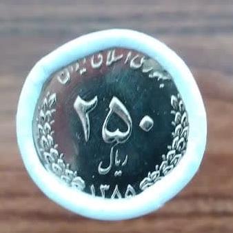 رول سکه 25 تومنی نیکل گل لاله سال 1385 بانکی