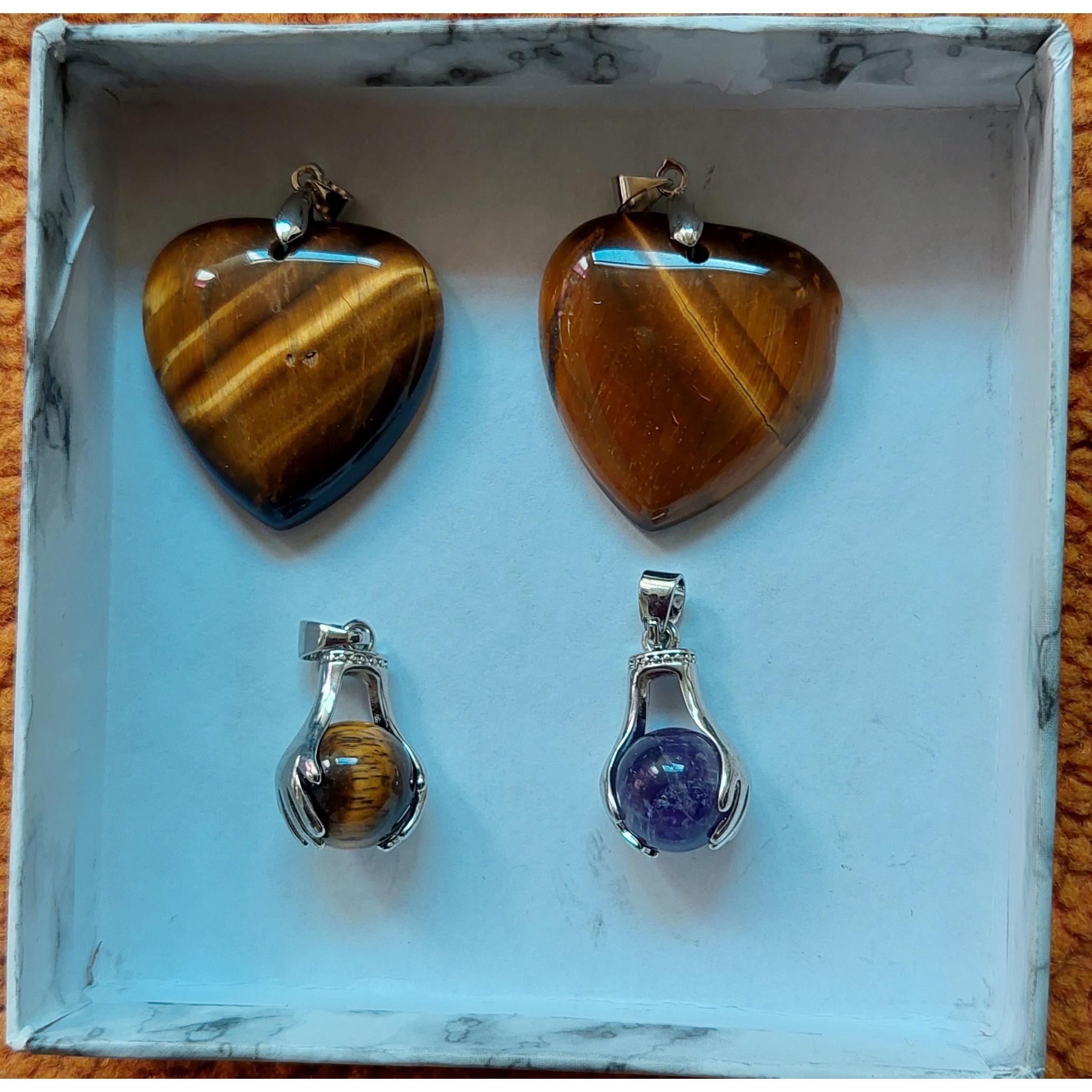 گردنبند چشم ببر و آمیتیست