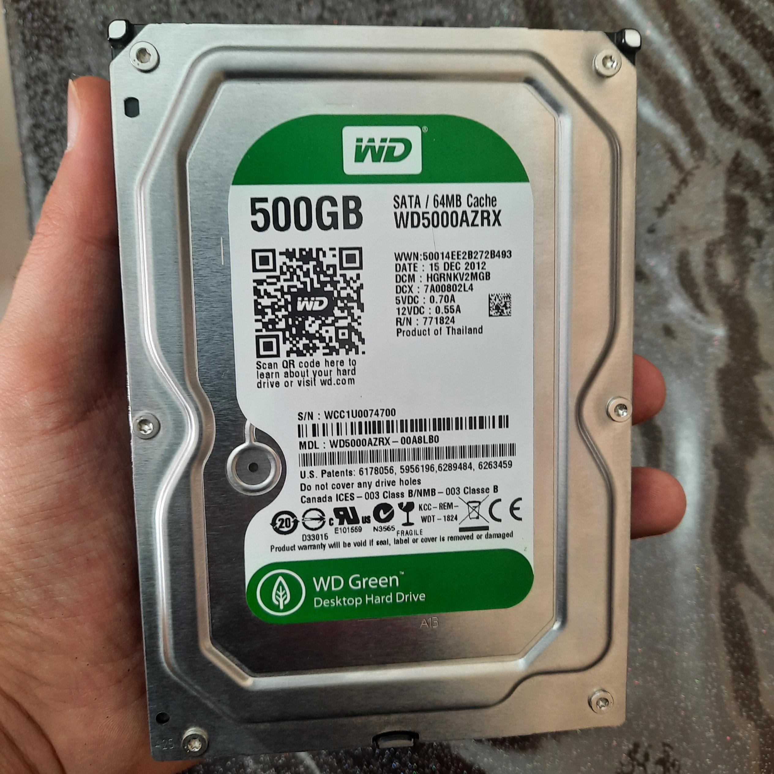 هارد دیسک اینترنال وسترن سبز 500 گیگابایت