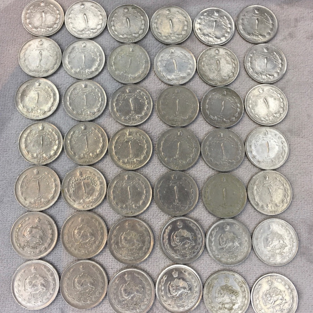 سکه یک ریال پهلوی42عدد
