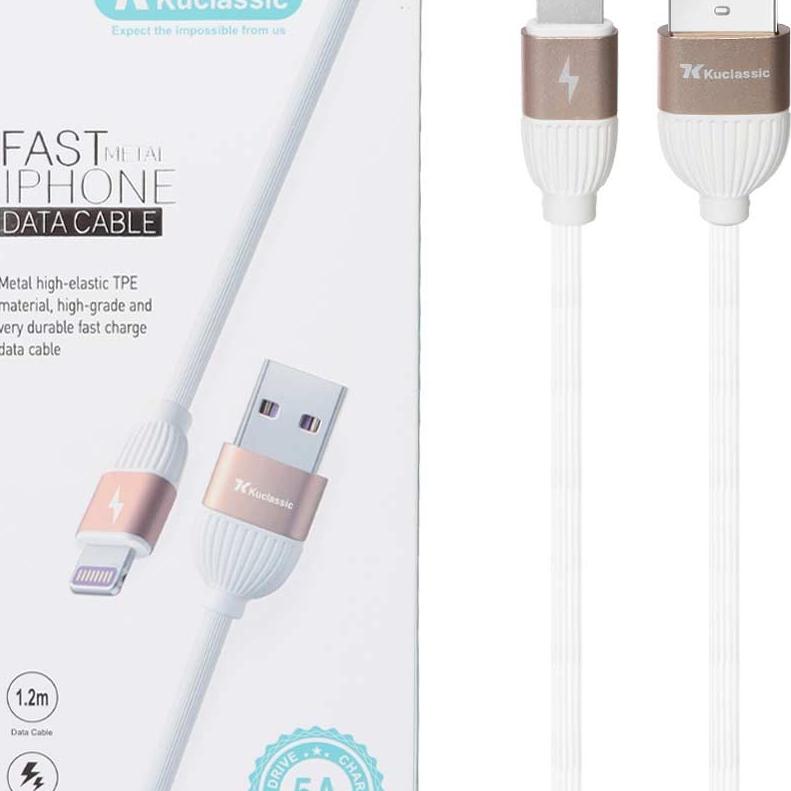 کابل شارژ Kuclassic مدل F2-I | بادوام، فست شارژ