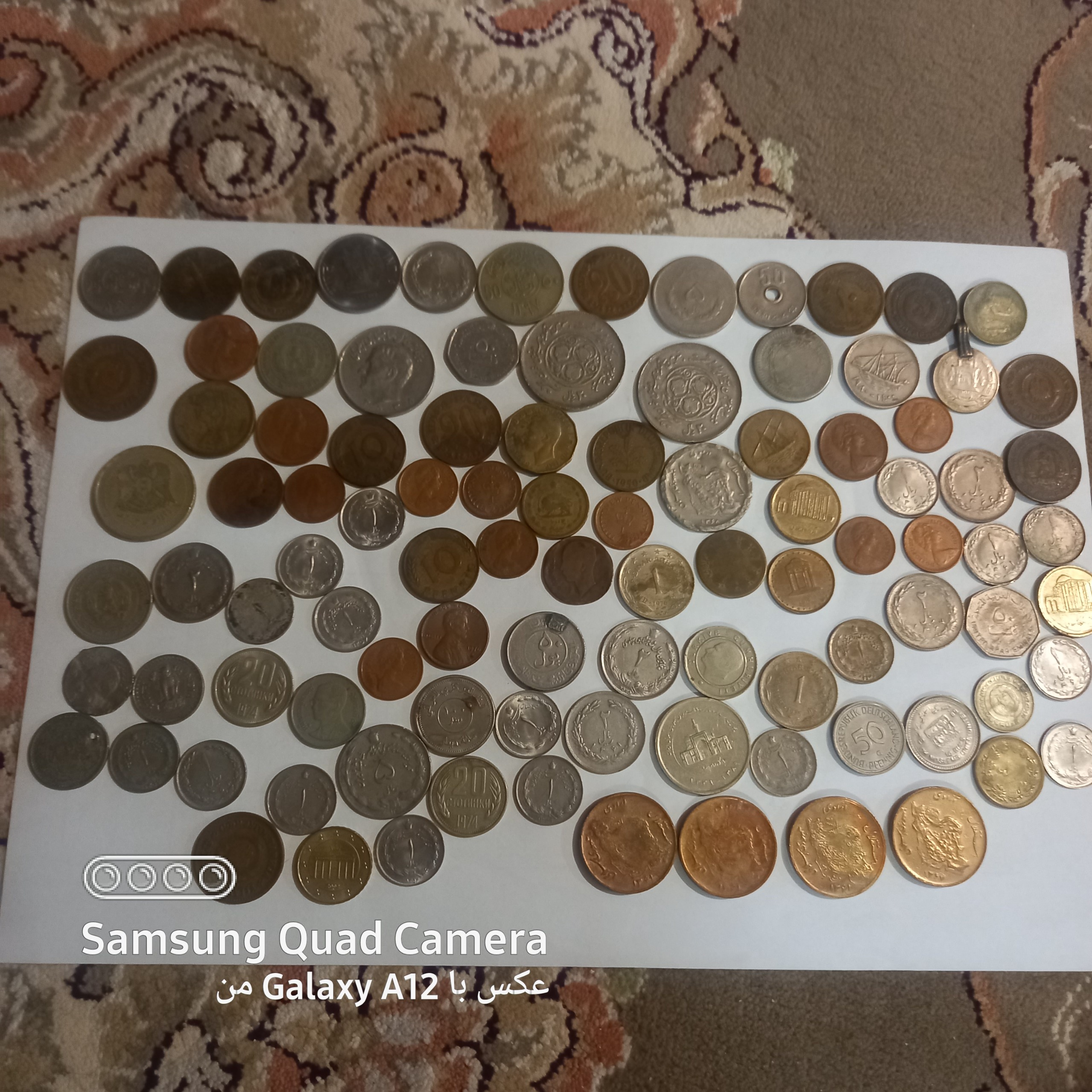 یکصد عدد سکه قدیمی درهم ایرانی وخارجی