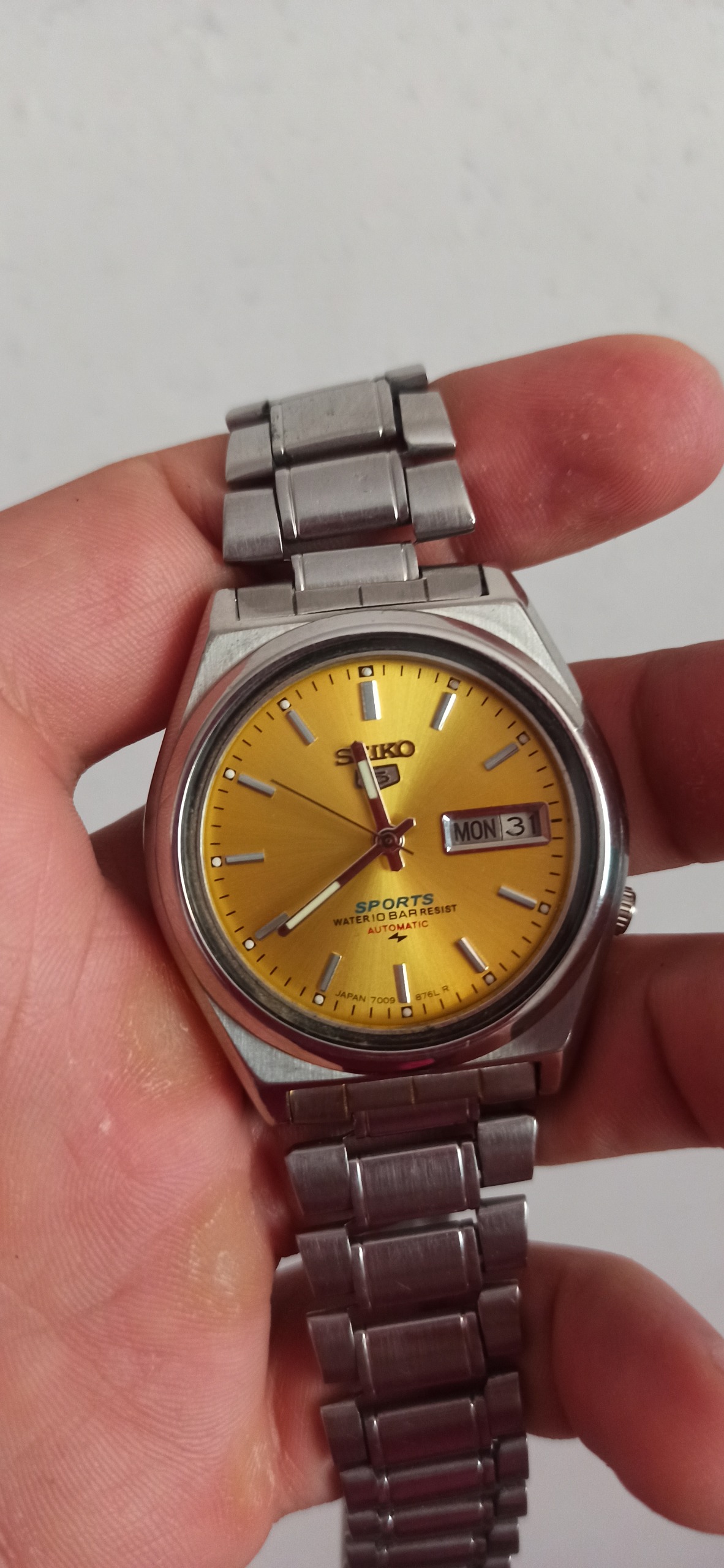 ساعت سیکو5 اسپورت لیمویی نباتی ژاپن اتوماتیک اصل