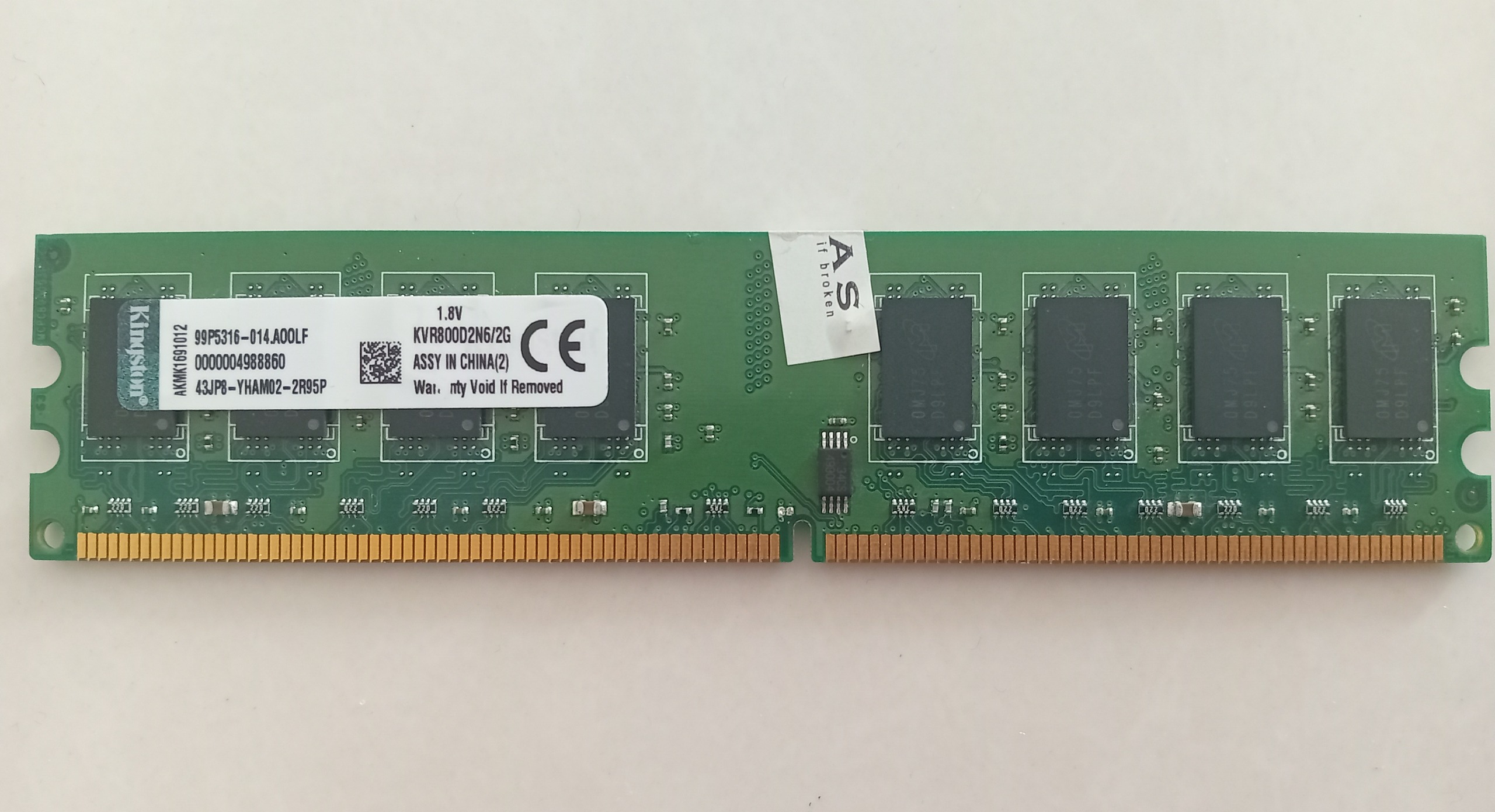 رم ddr2 2gb کینگستون چیپ میکرون تکنولوژی