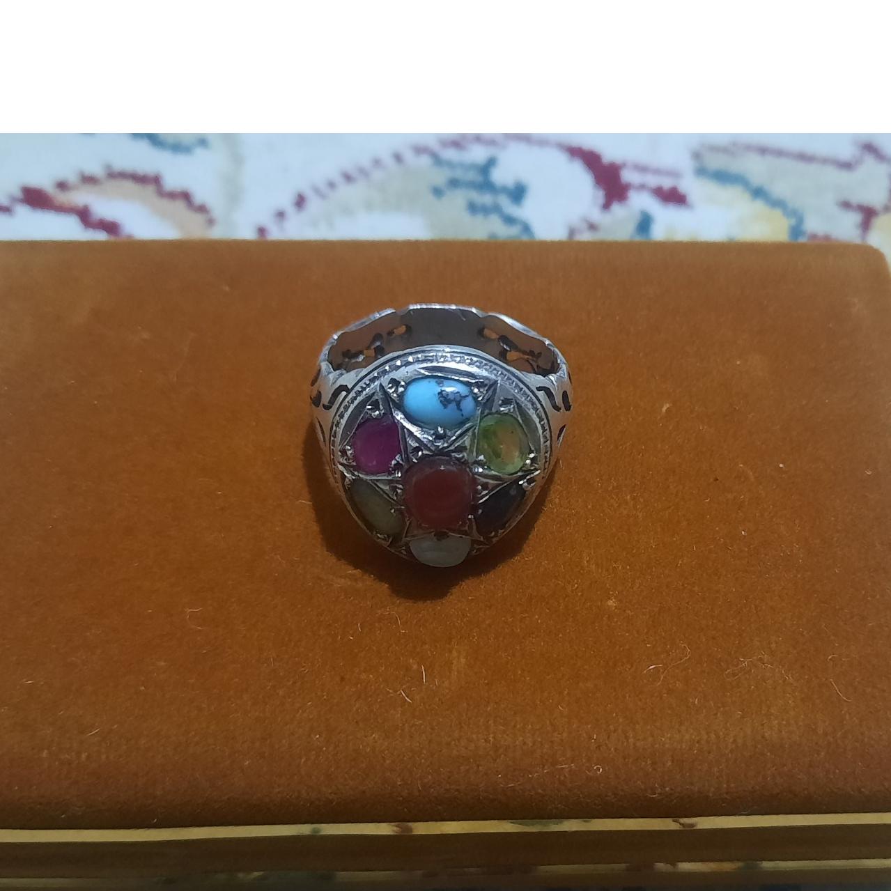 انگشتر هفت نگین دستساز کار دست