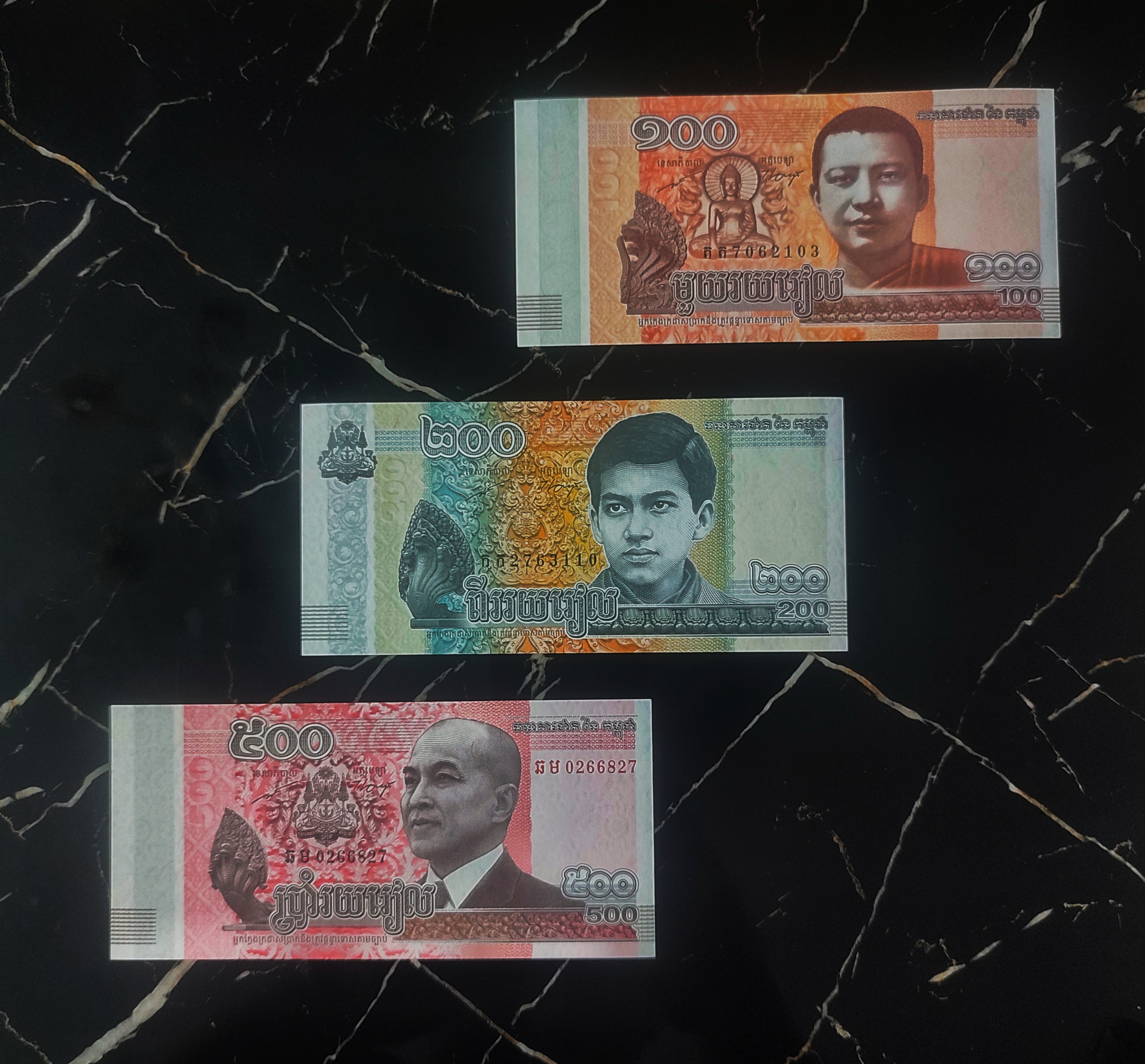 ست 3برگ تک بانکی زیبای اسکناس کامبوج