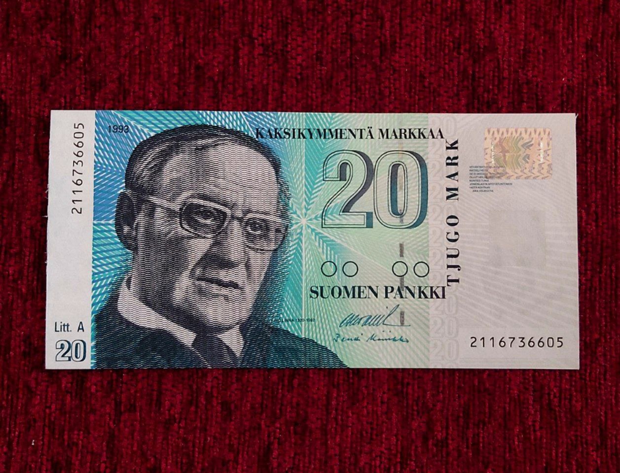 اسکناس 20 مارک فنلاند 1993 تک بانکی