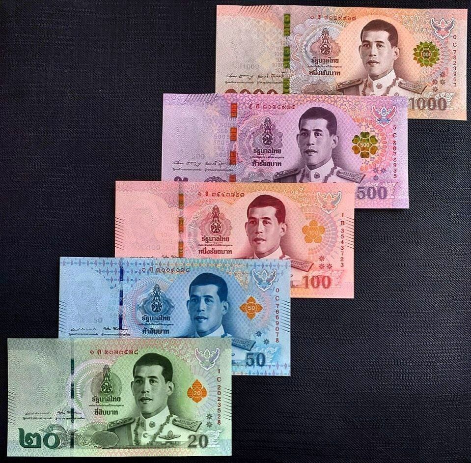 ست کامل اسکناس بات تایلند 2018 یادبود پادشاهان