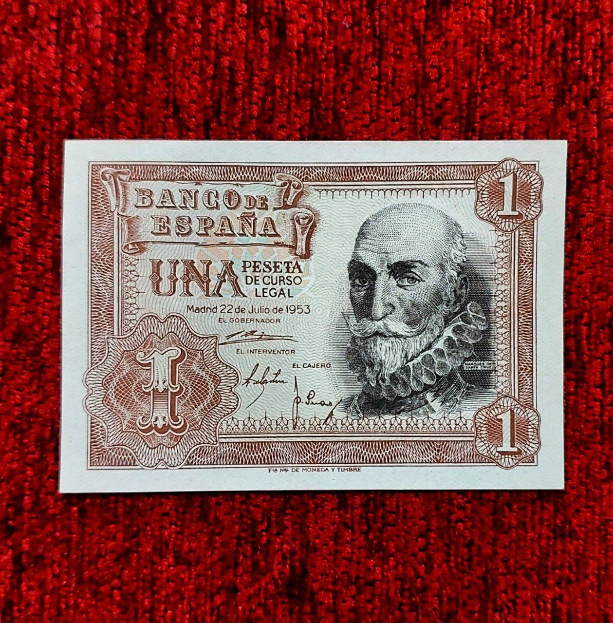 جفت بانکی اسکناس کمیاب اسپانیا 1954 سایزکوچک