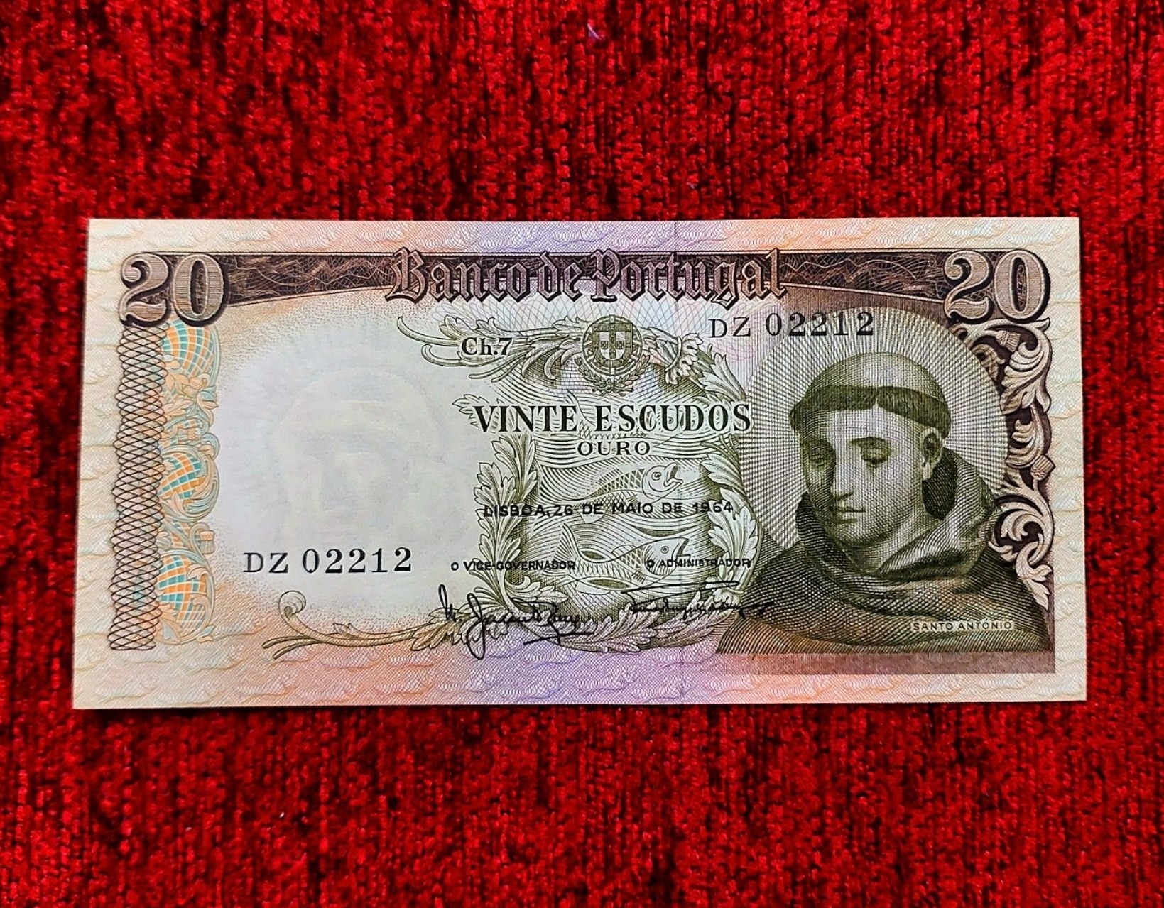 اسکناس 20 اسکودو پرتغال 1964 سوپربانکی