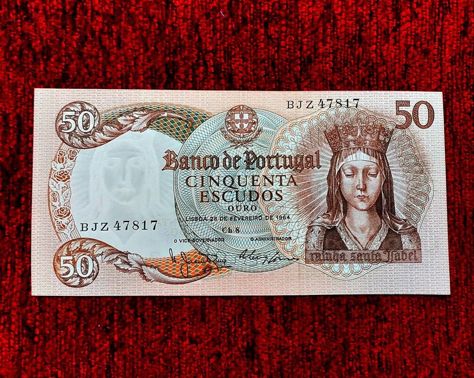 اسکناس خاص 50 اسکودو پرتغال 1964 بانکی