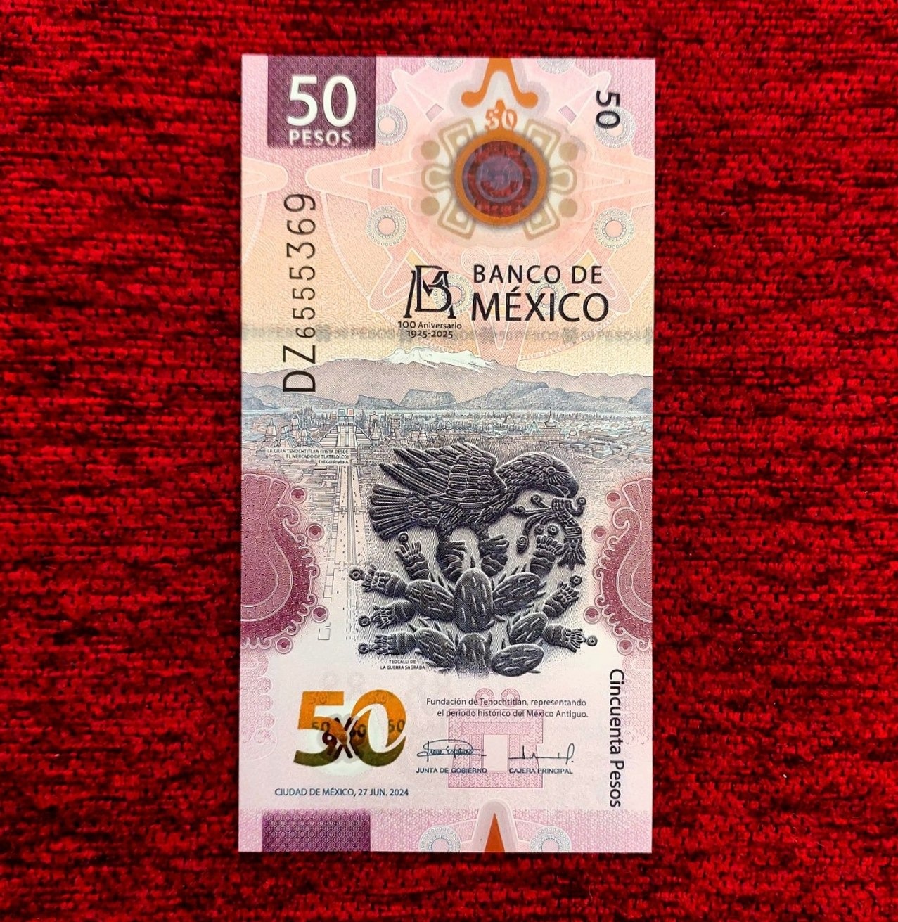سوپربانکی اسکناس 50 پزو مکزیک 2024 پلیمری