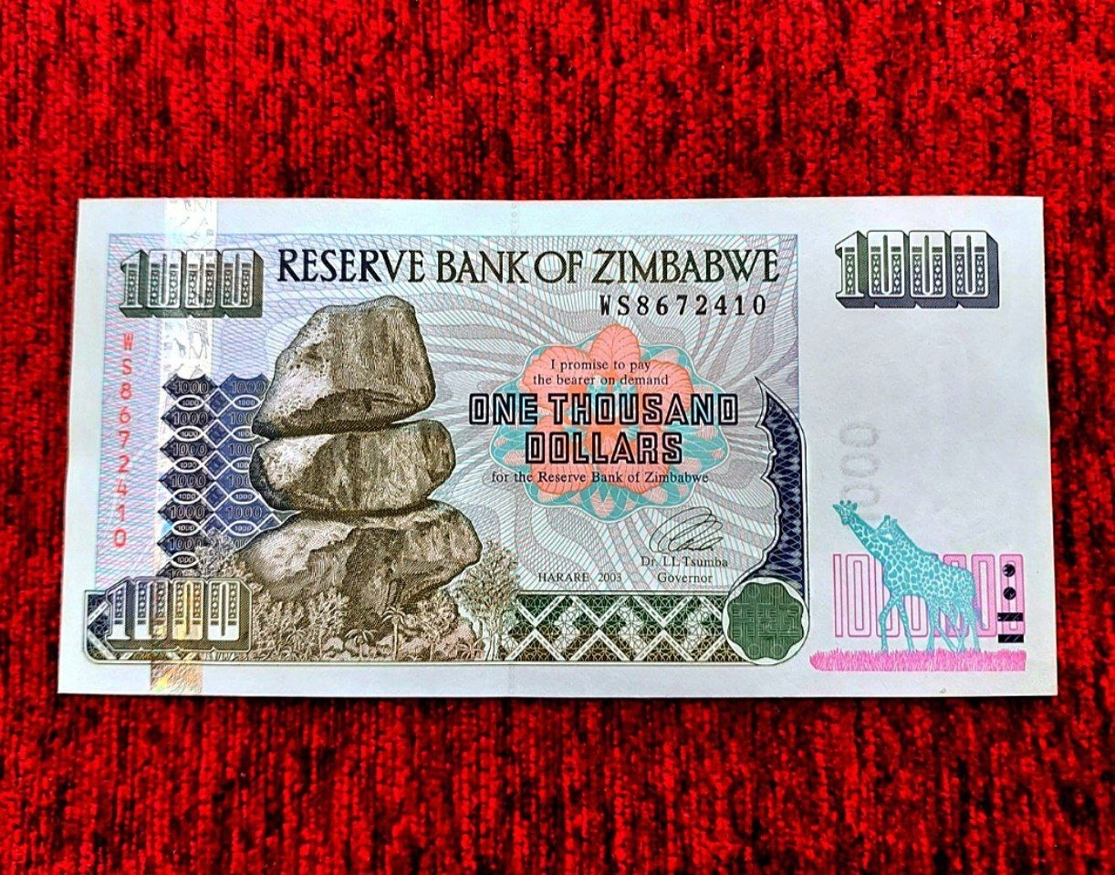 اسکناس 1000 دلار زیمبابوه 2003 سوپربانکی