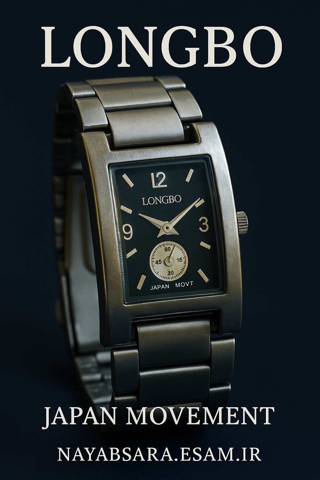LONGBO Japan Movt  Classic Steel Rectangular