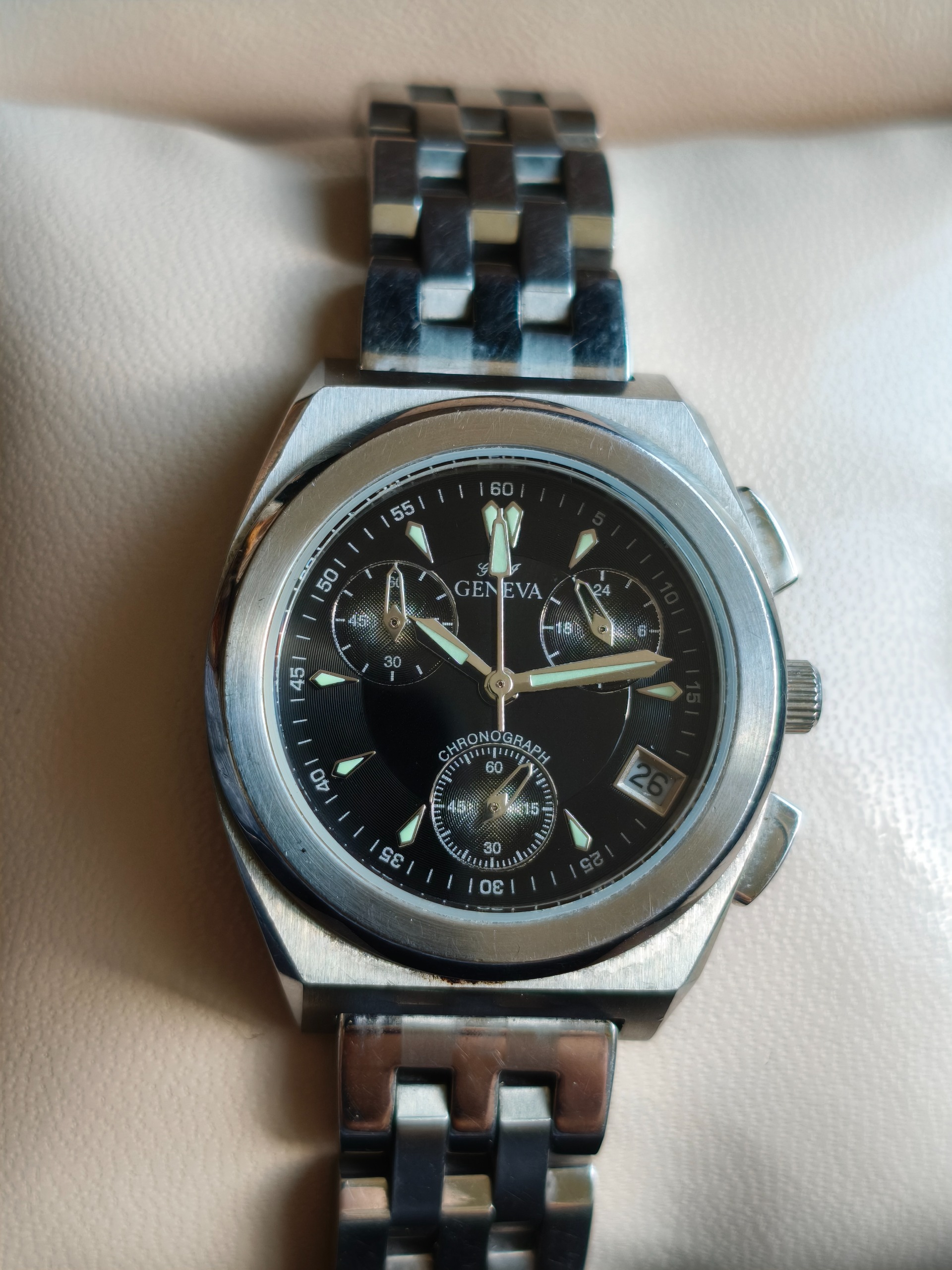GENEVA Chronograph Black Dial Steel