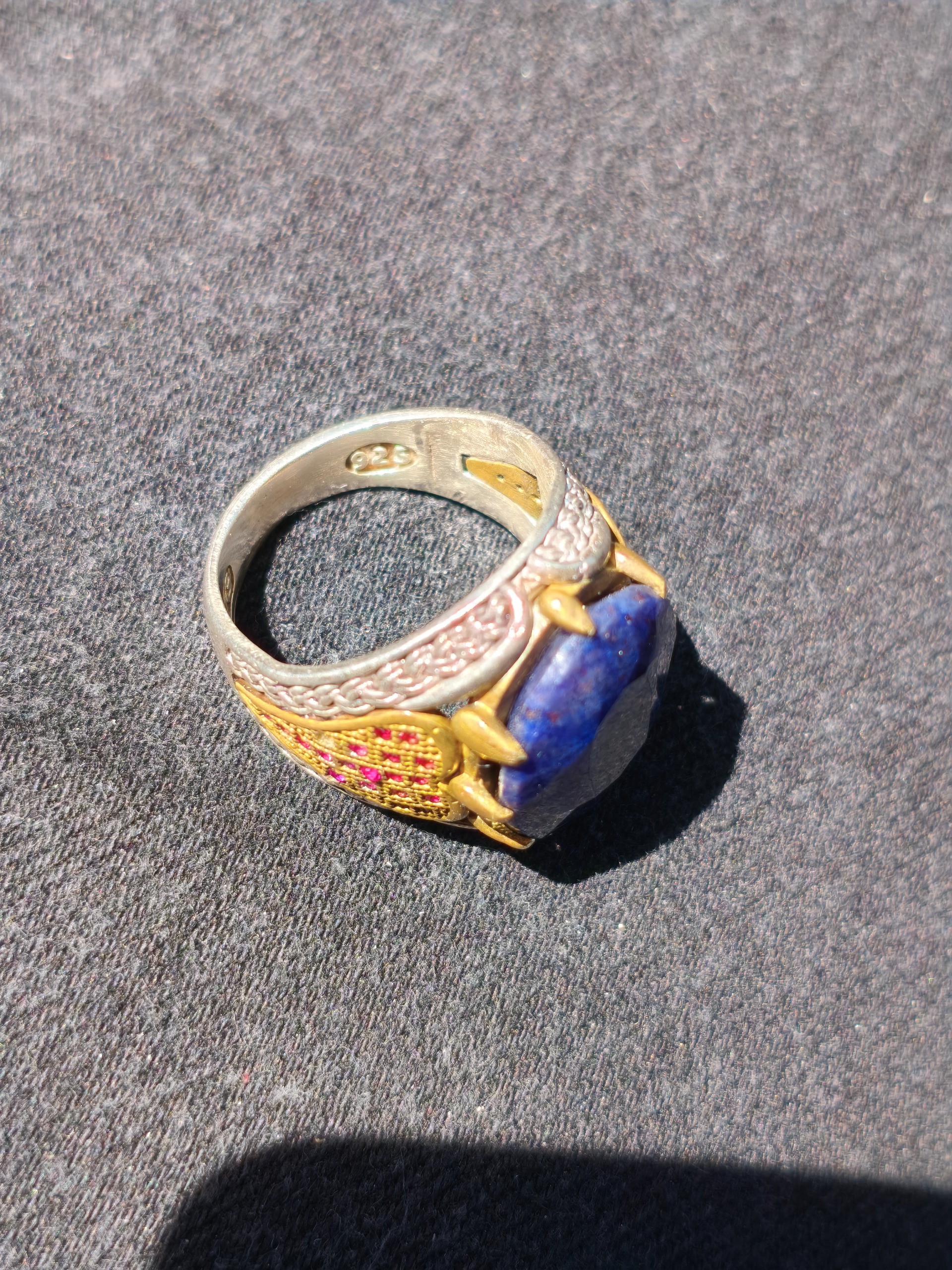 Turkish 925 Silver Ring with Blue Sapphire