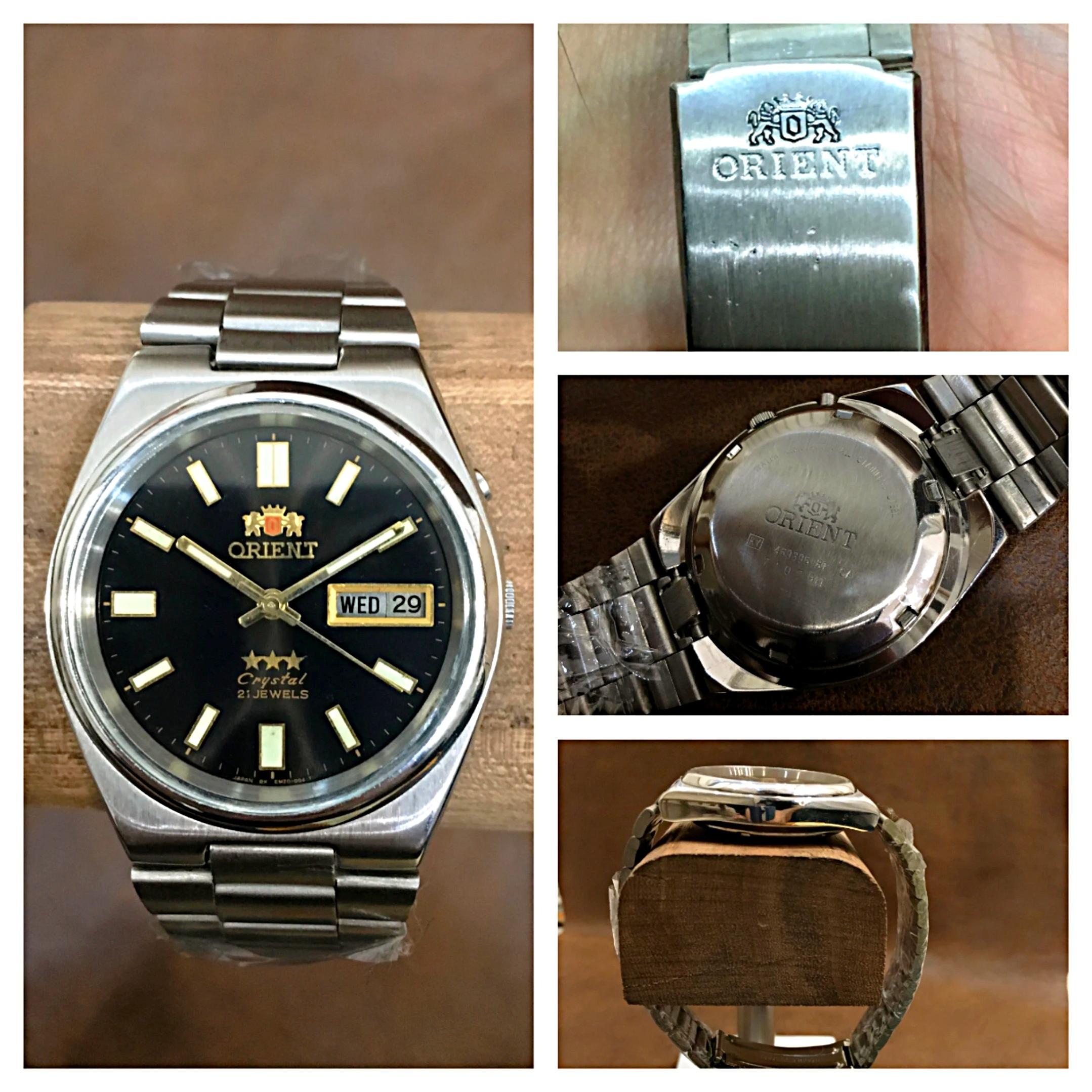 Orient Crystal 3-Star  Black/Gold Dial