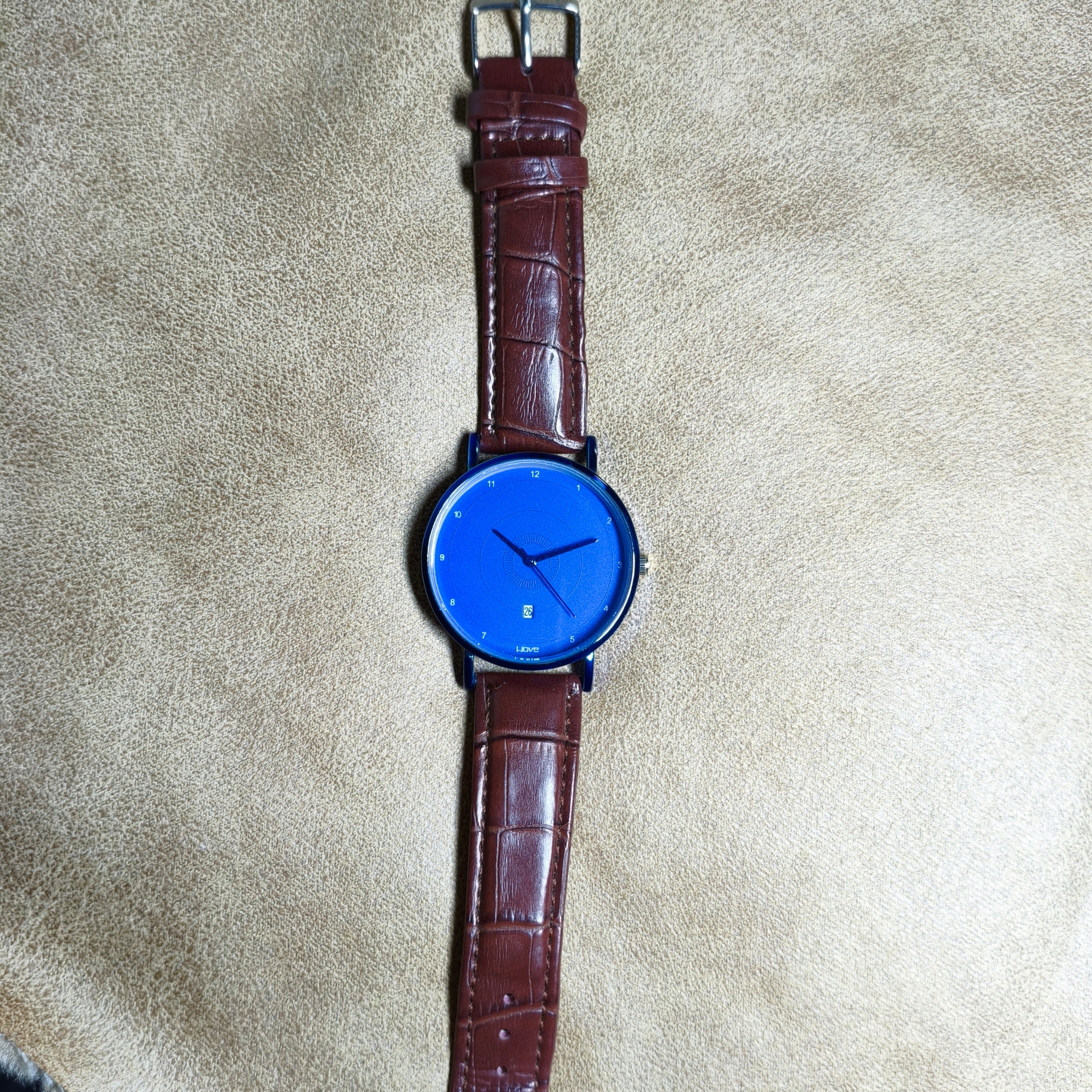 ساعت مینیمال موتور ژاپن بند چرم طبیعی Wove