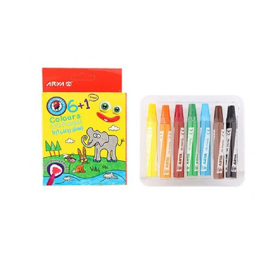 مداد شمعی 7 رنگ آریا