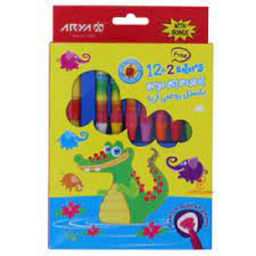 مداد شمعی 14 رنگ آریا