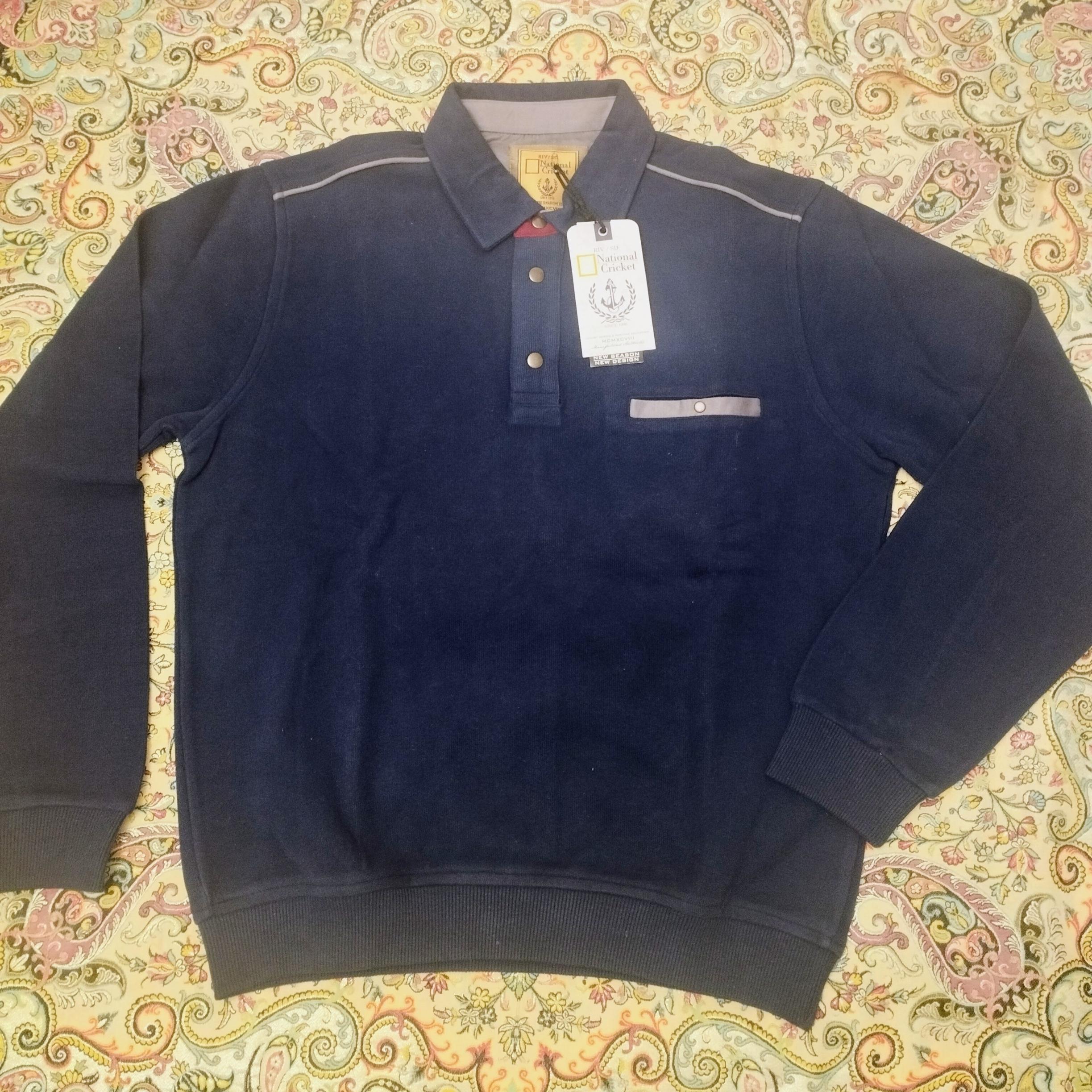 پلیور سه دگمه سرمه ای / سایز M / تولید ترکیه