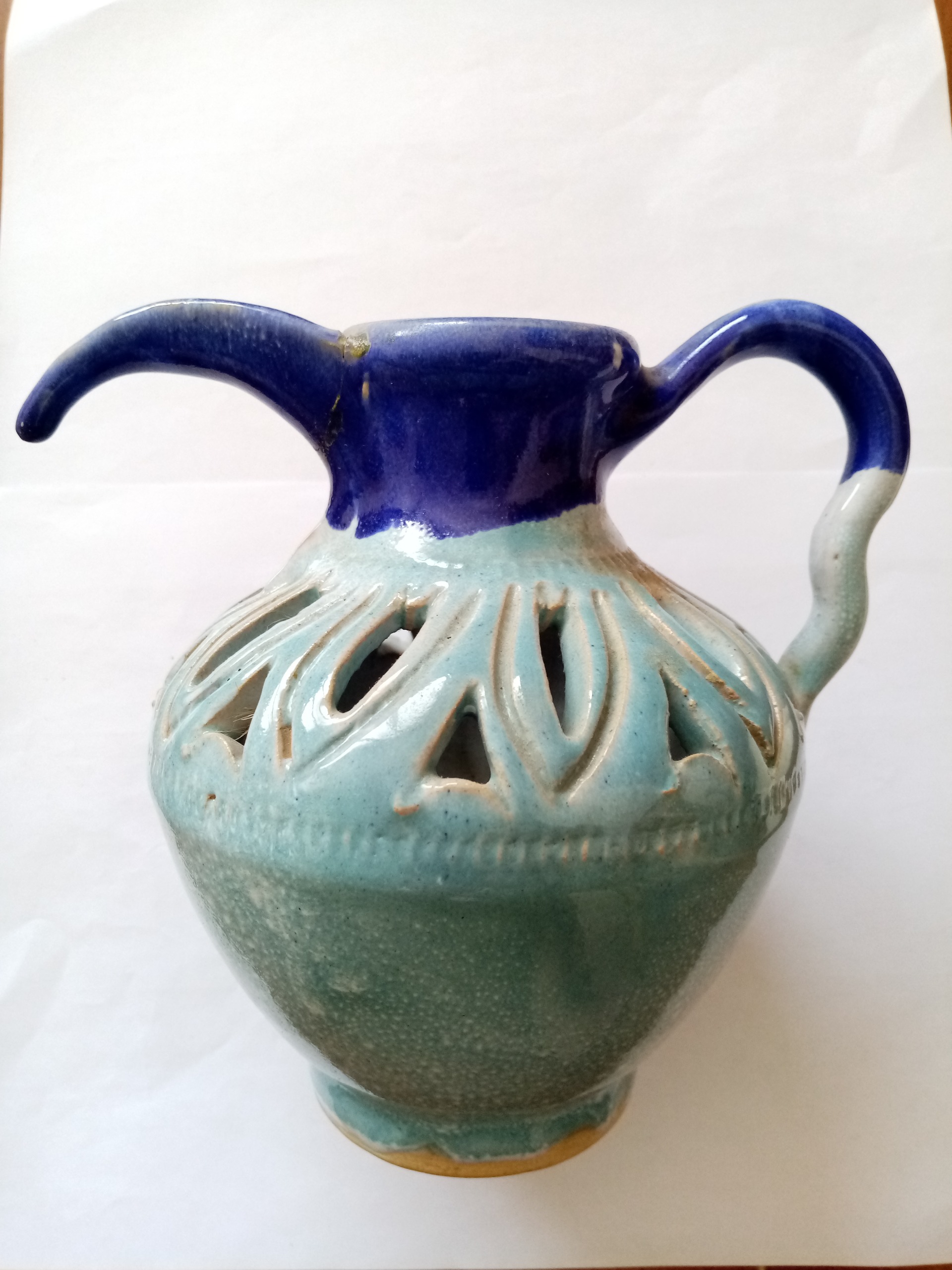 گلدان لعابی طرح دار