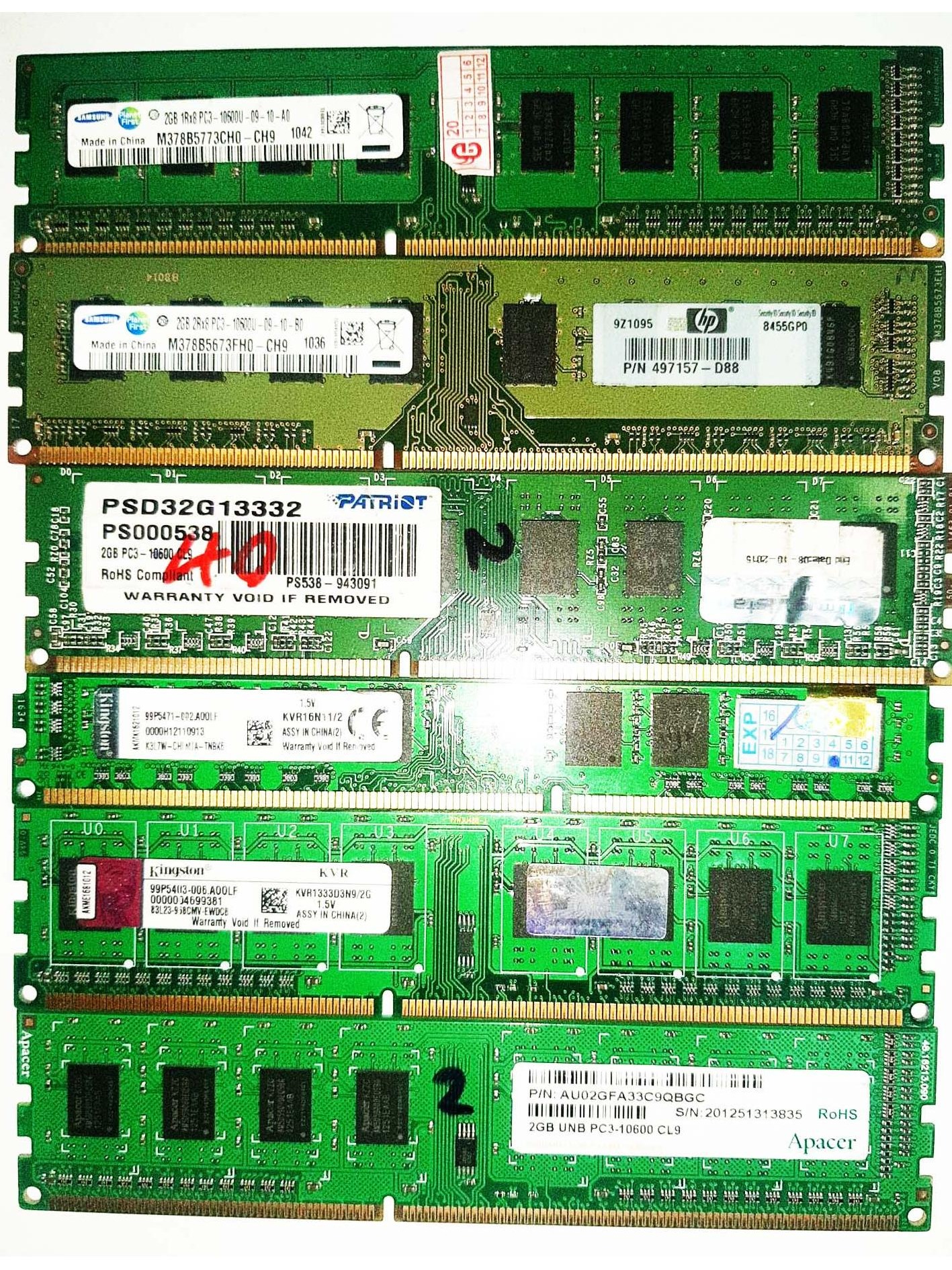  رم کامپیوتر DDR3 1333 PC3-10600 دو گیگابایت