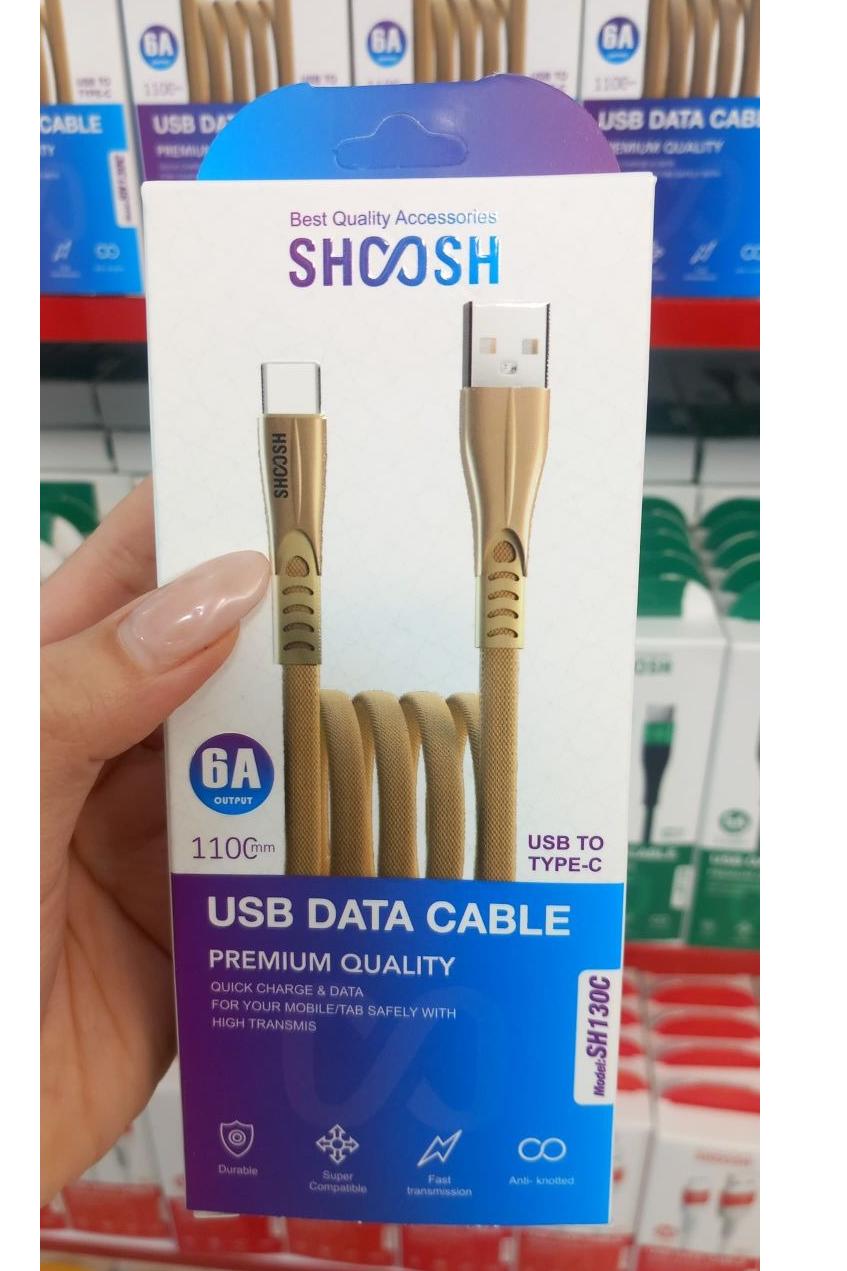 کابل خروجی 6 آمپرUSB to TypeC برند shoosh