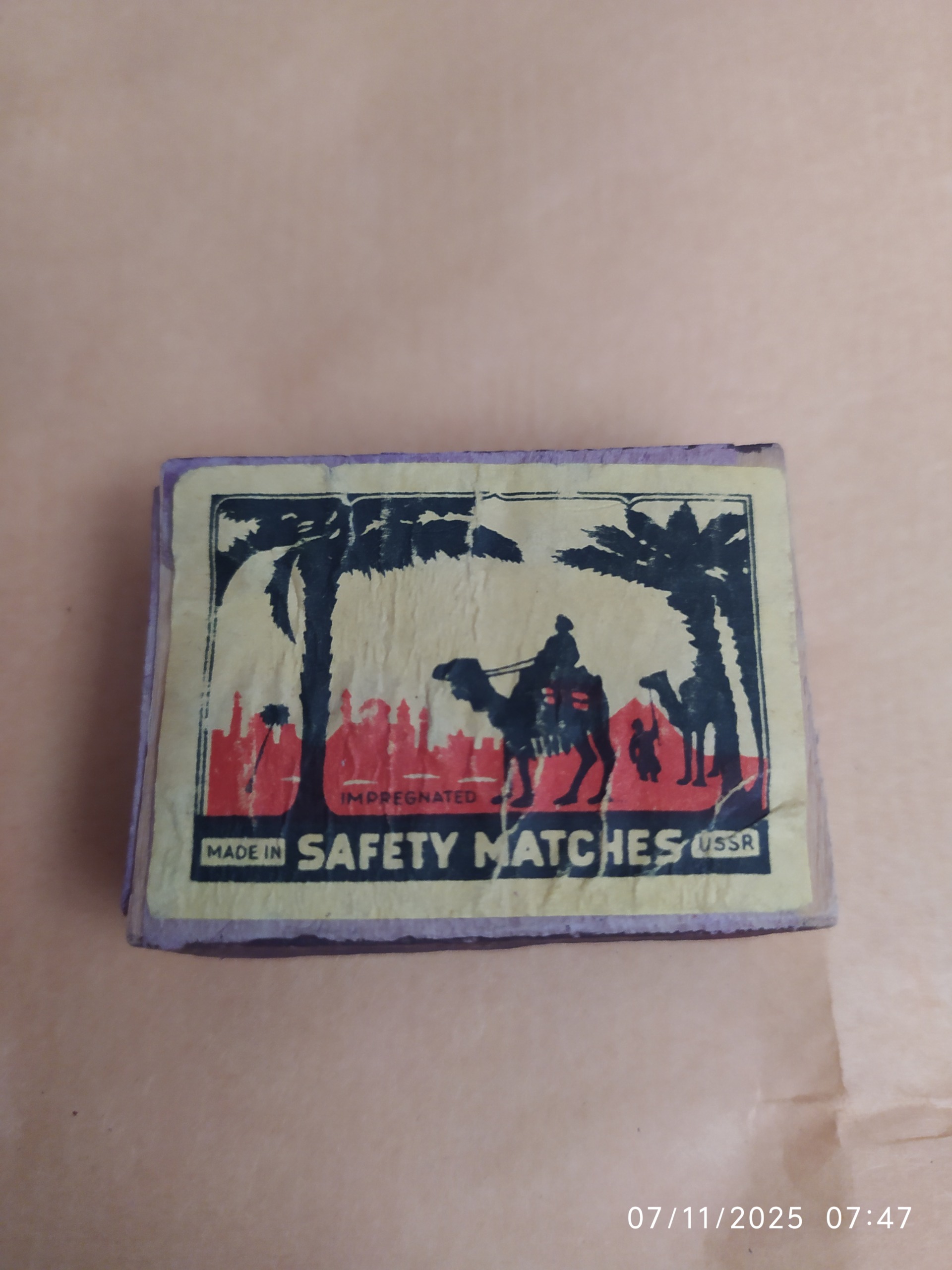 کبریت چوبی قدیمی شوروی شتر سواری