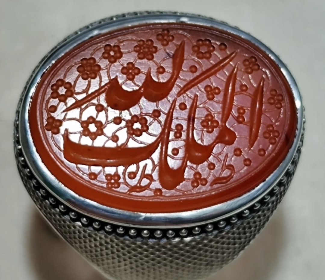 انگشتر خطی استاد حیدری با امضا طه رکاب جم رضایی