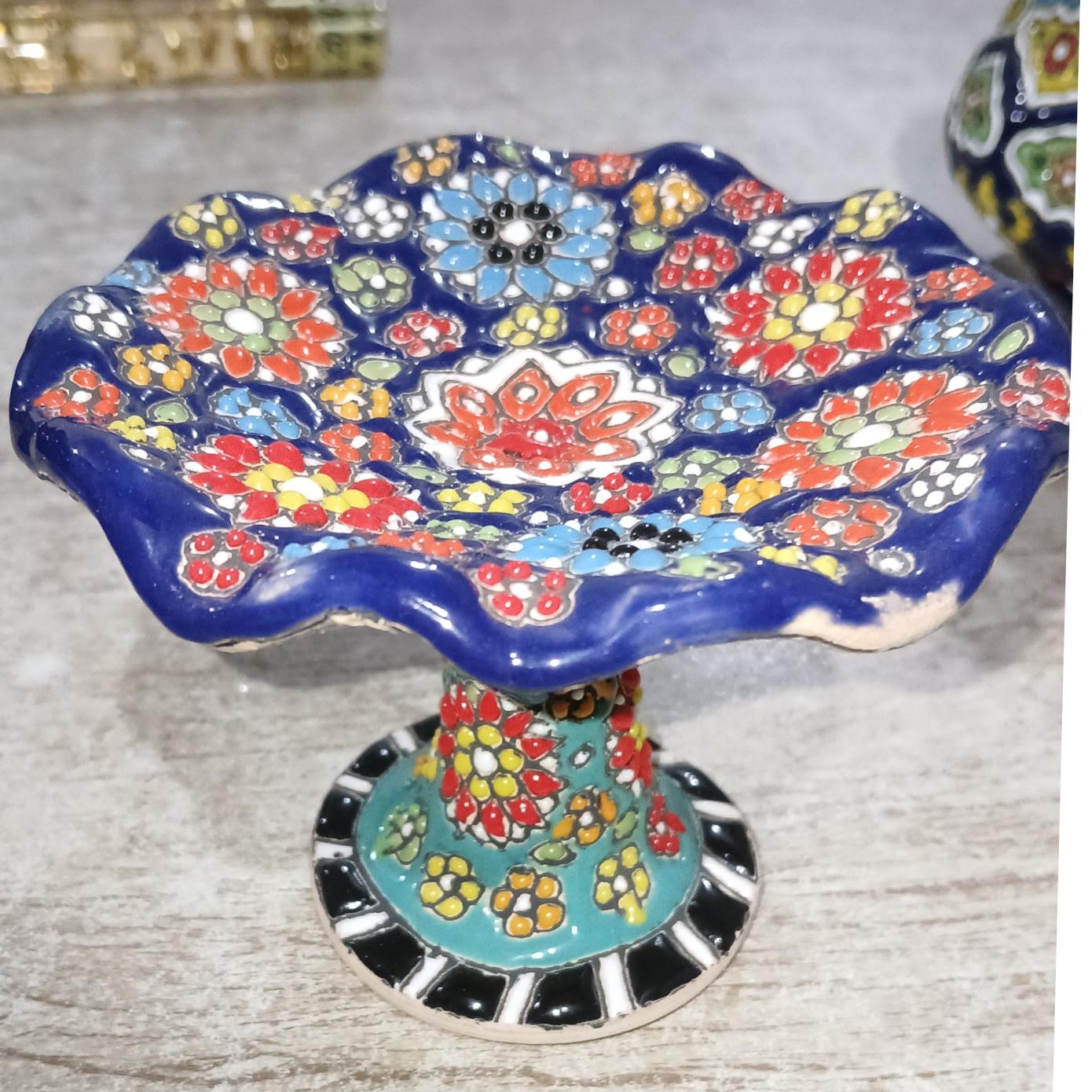 ظرف آجیل کوچک تزئینی سفالی سنتی زیبا